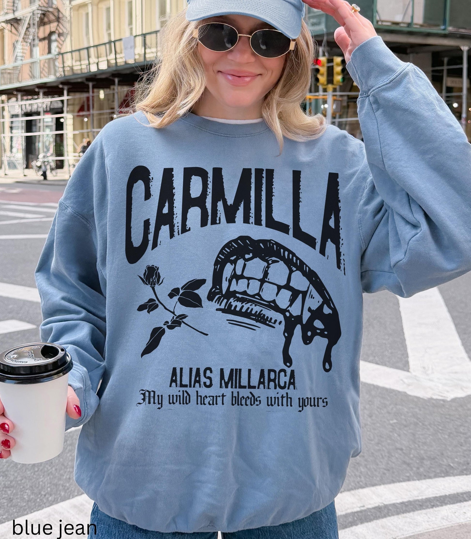 Carmilla vampire Comfort Colors Sweatshirt Monster Lover Classic Horror Movie Dark Gothic Sapphic Romance Subtle Bookish Merch Valentine
