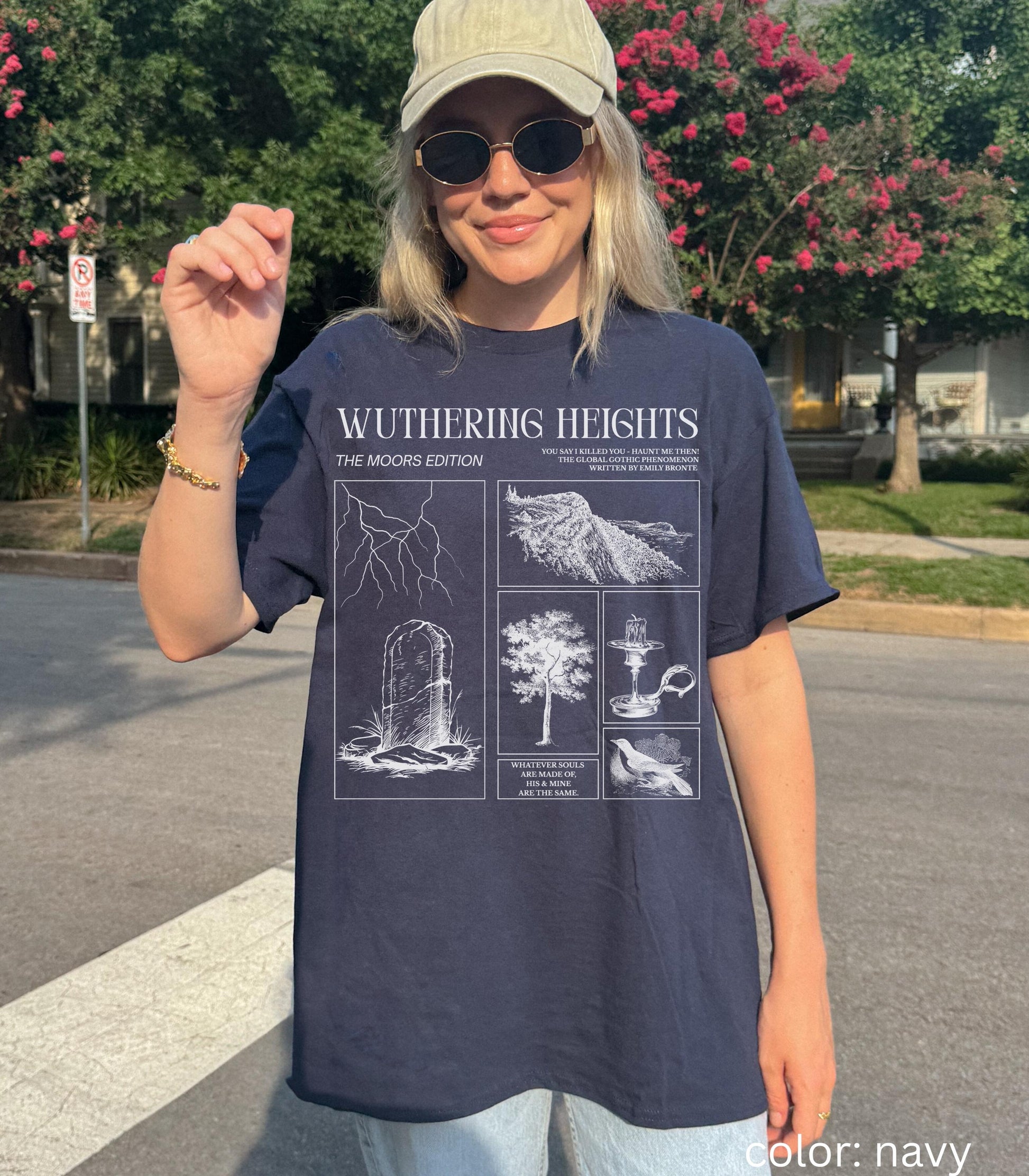 Wuthering Heights Emily Bronte Comfort Colors Tee Retro Classic Gothic Dark Romance Movie Gift Bookish Academia Classic Literature Valentine