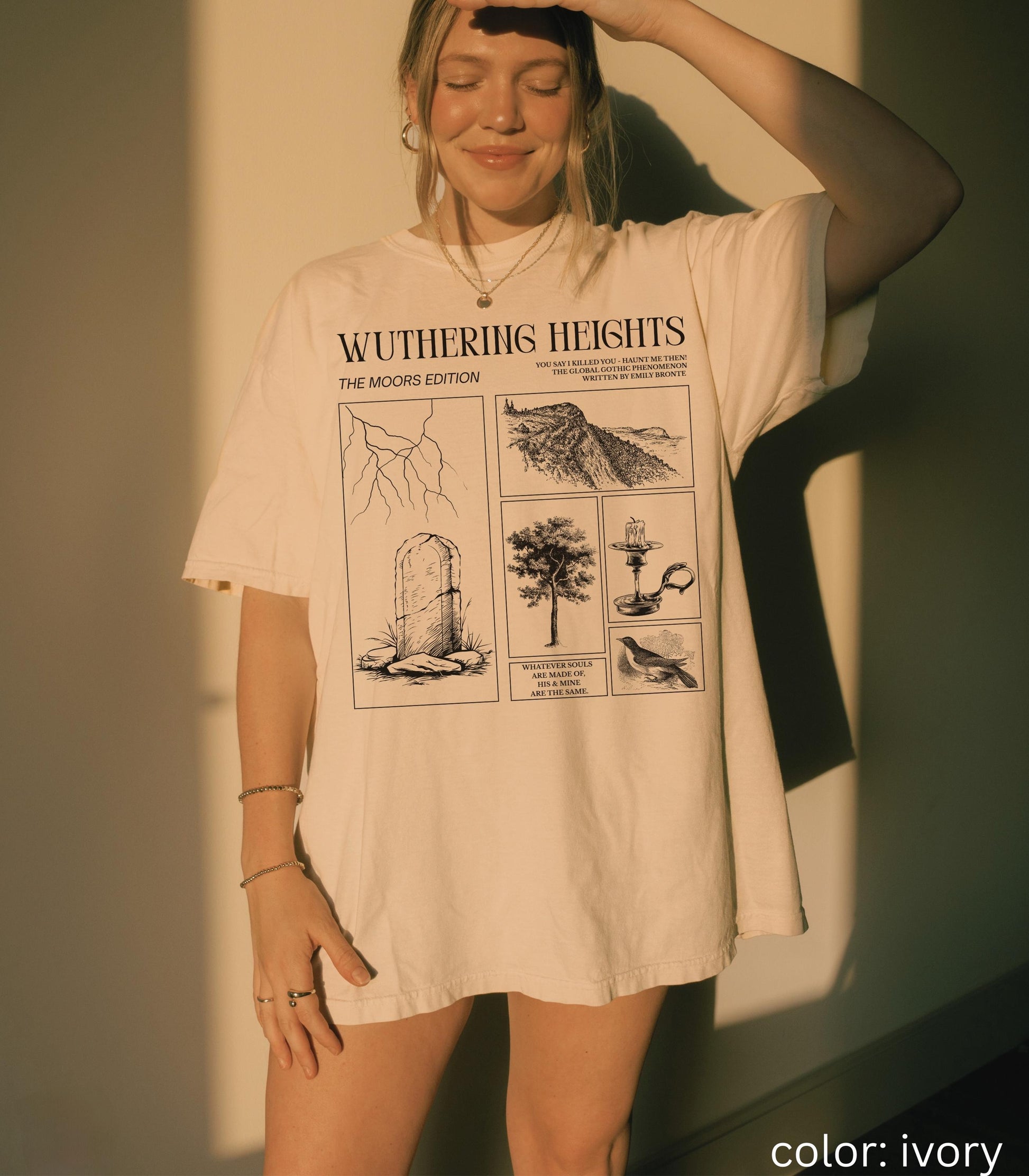 Wuthering Heights Emily Bronte Comfort Colors Tee Retro Classic Gothic Dark Romance Movie Gift Bookish Academia Classic Literature Valentine