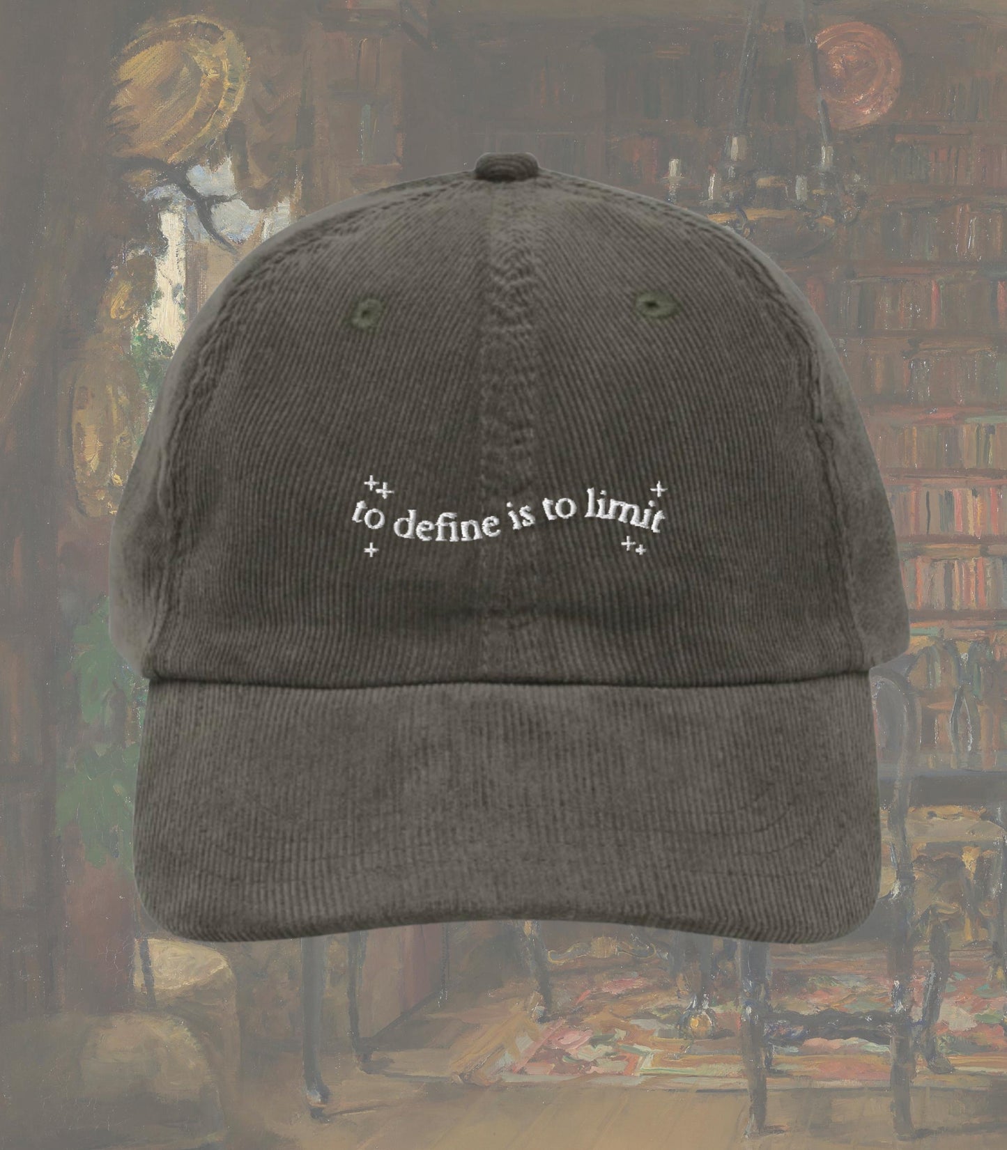 Oscar Wilde To Define is to Limit Quote Corduroy Hat * Dark Academia Subtle Bookish Classic Literature Teacher Gift Reader Book Club Merch