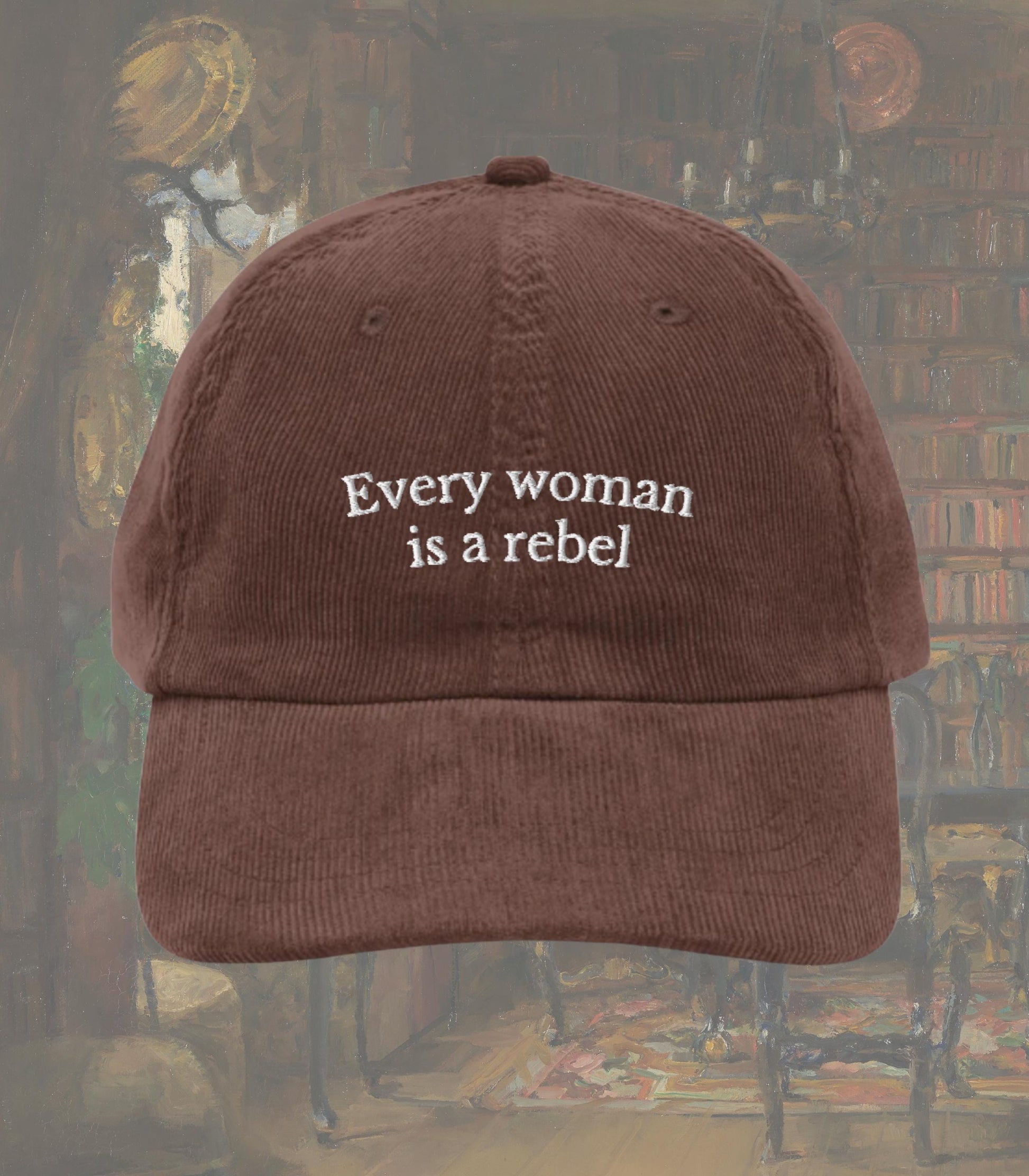 Oscar Wilde Woman Rebel Feminist Quote Corduroy Hat * Dark Academia Subtle Bookish Librarian English Teacher Gift Woman's Equal Rights