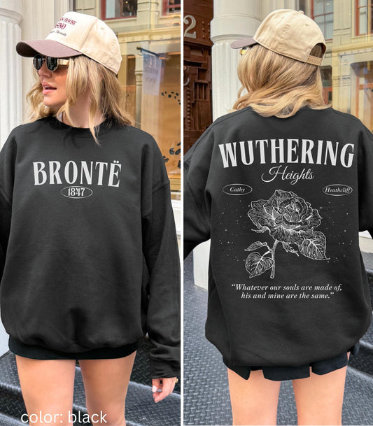 Wuthering Heights Emily Bronte Sweatshirt Retro Classic Gothic Dark Romance Movie Gift Bookish Academia Classic Literature Valentine Gift