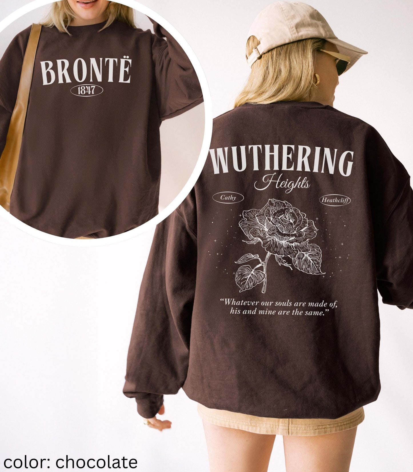 Wuthering Heights Emily Bronte Sweatshirt Retro Classic Gothic Dark Romance Movie Gift Bookish Academia Classic Literature Valentine Gift