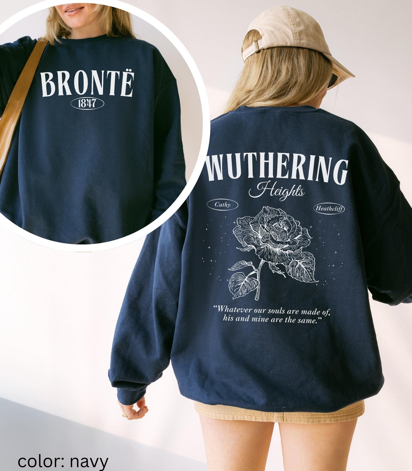 Wuthering Heights Emily Bronte Sweatshirt Retro Classic Gothic Dark Romance Movie Gift Bookish Academia Classic Literature Valentine Gift