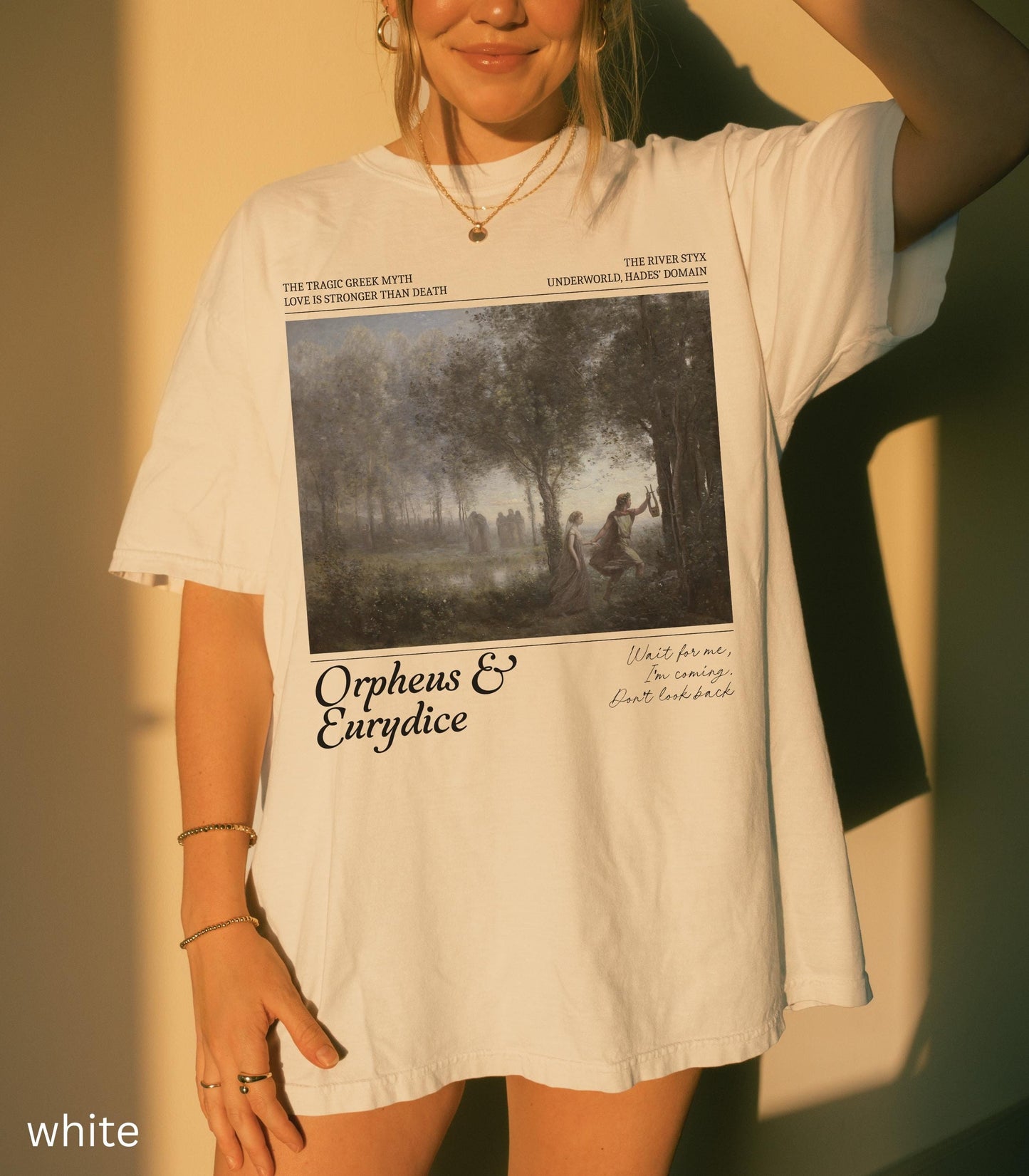 Orpheus and Eurydice Comfort Colors Tee Subtle Greek Mythology Hades Persephone Dark Academia Underworld Styx Hell Back Musical Theatre Kid