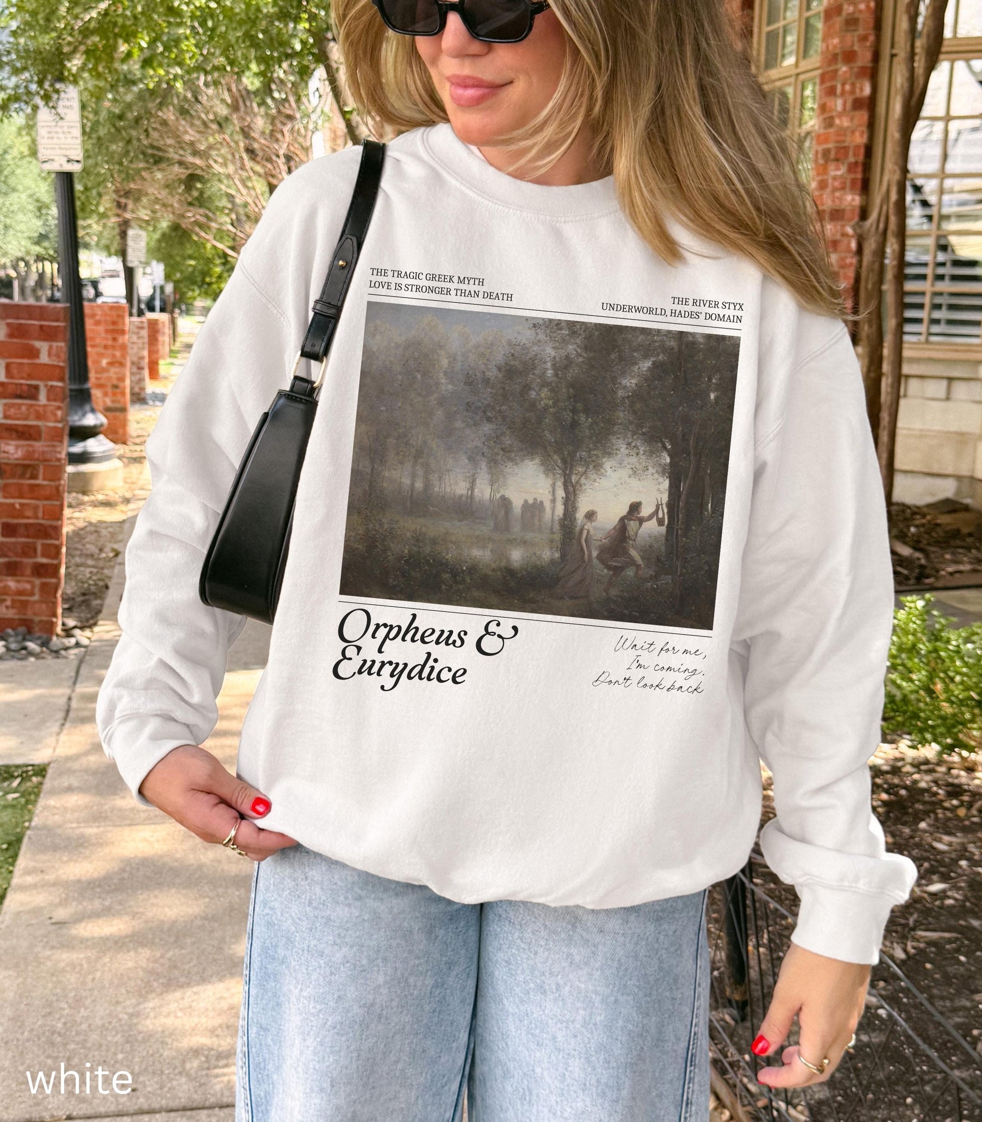 Orpheus and Eurydice Sweatshirt Subtle Greek Mythology Hades Persephone Dark Academia Underworld Styx Hell Back Musical Theatre Kid Merch