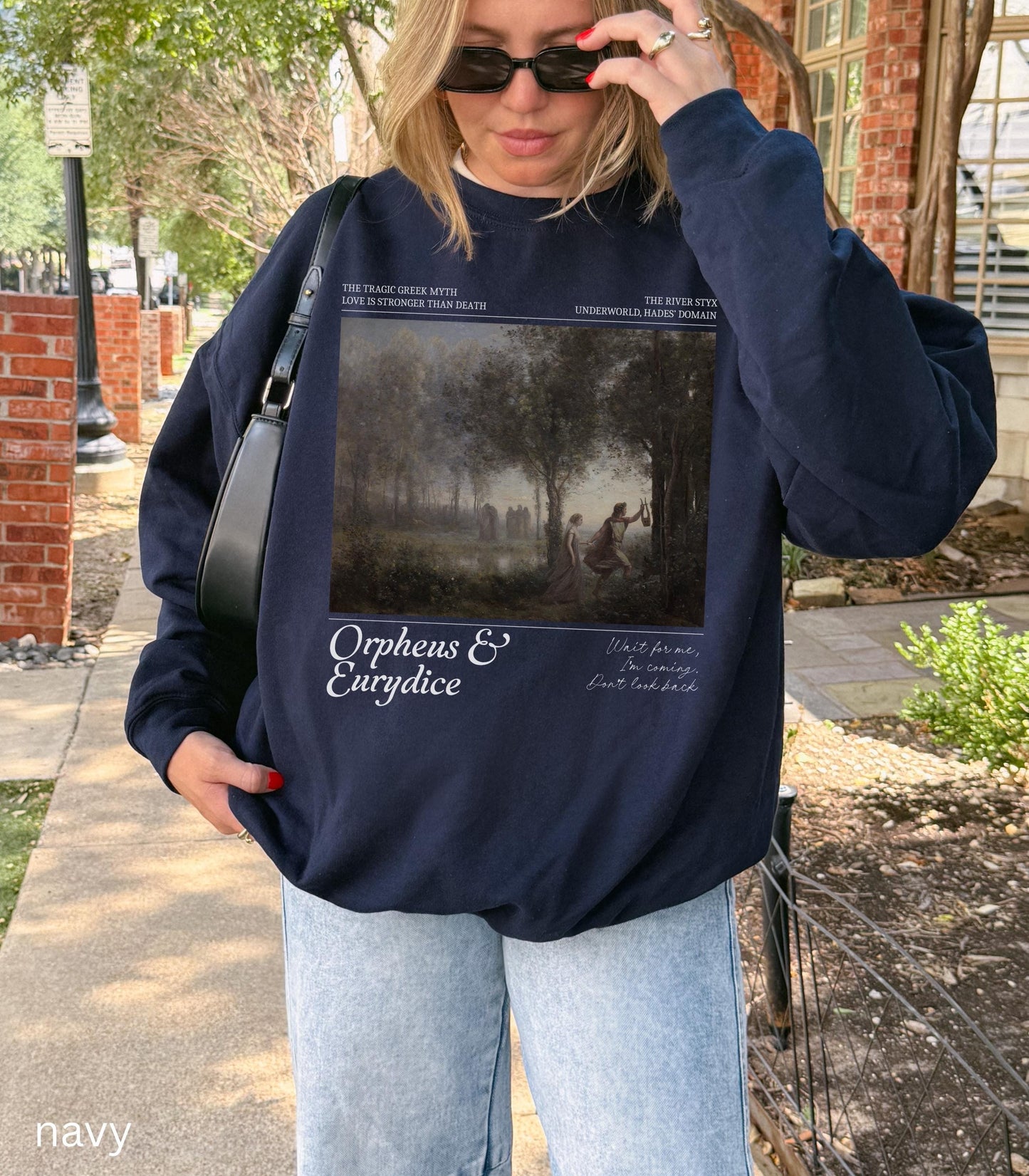 Orpheus and Eurydice Sweatshirt Subtle Greek Mythology Hades Persephone Dark Academia Underworld Styx Hell Back Musical Theatre Kid Merch