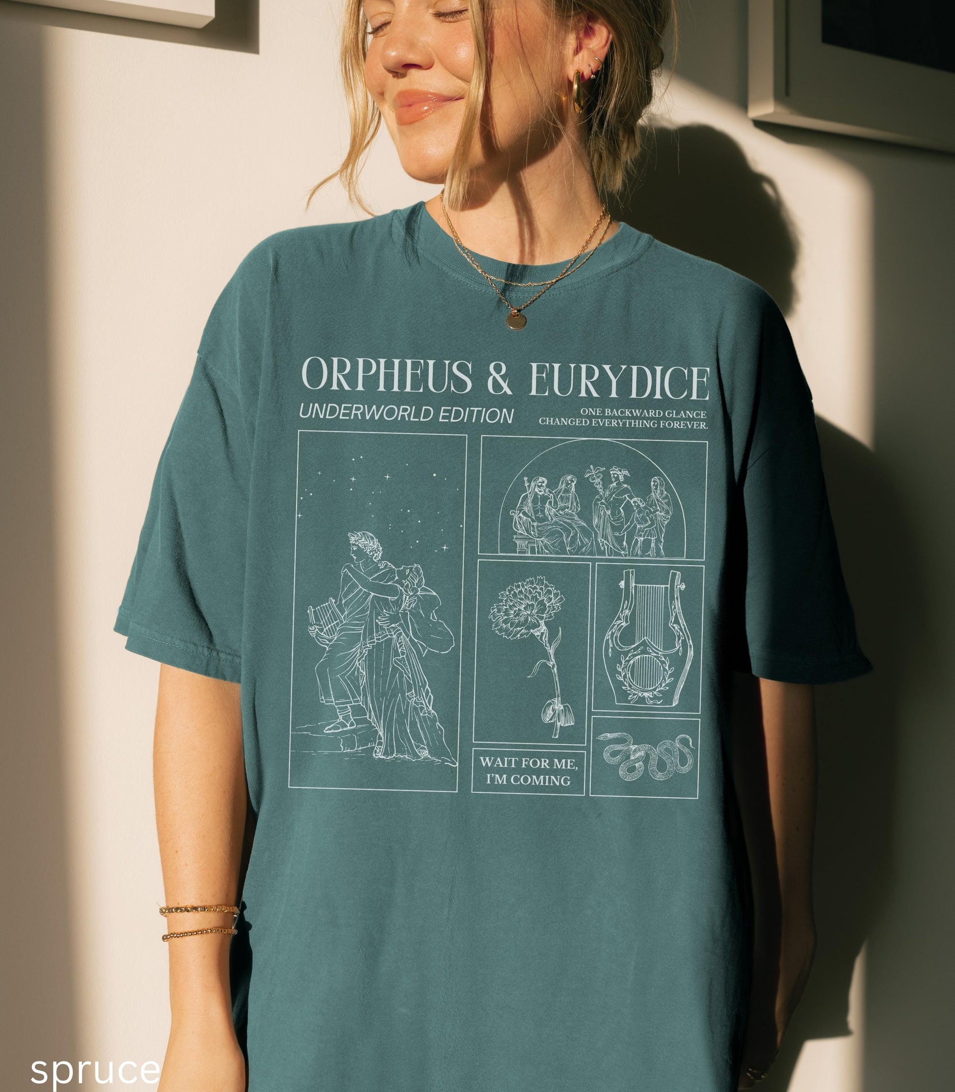 Orpheus and Eurydice Comfort Colors Greek Mythology Tee * Don't Look Back Subtle Hades Persephone Dark Academia Drama Musical Theatre Gift