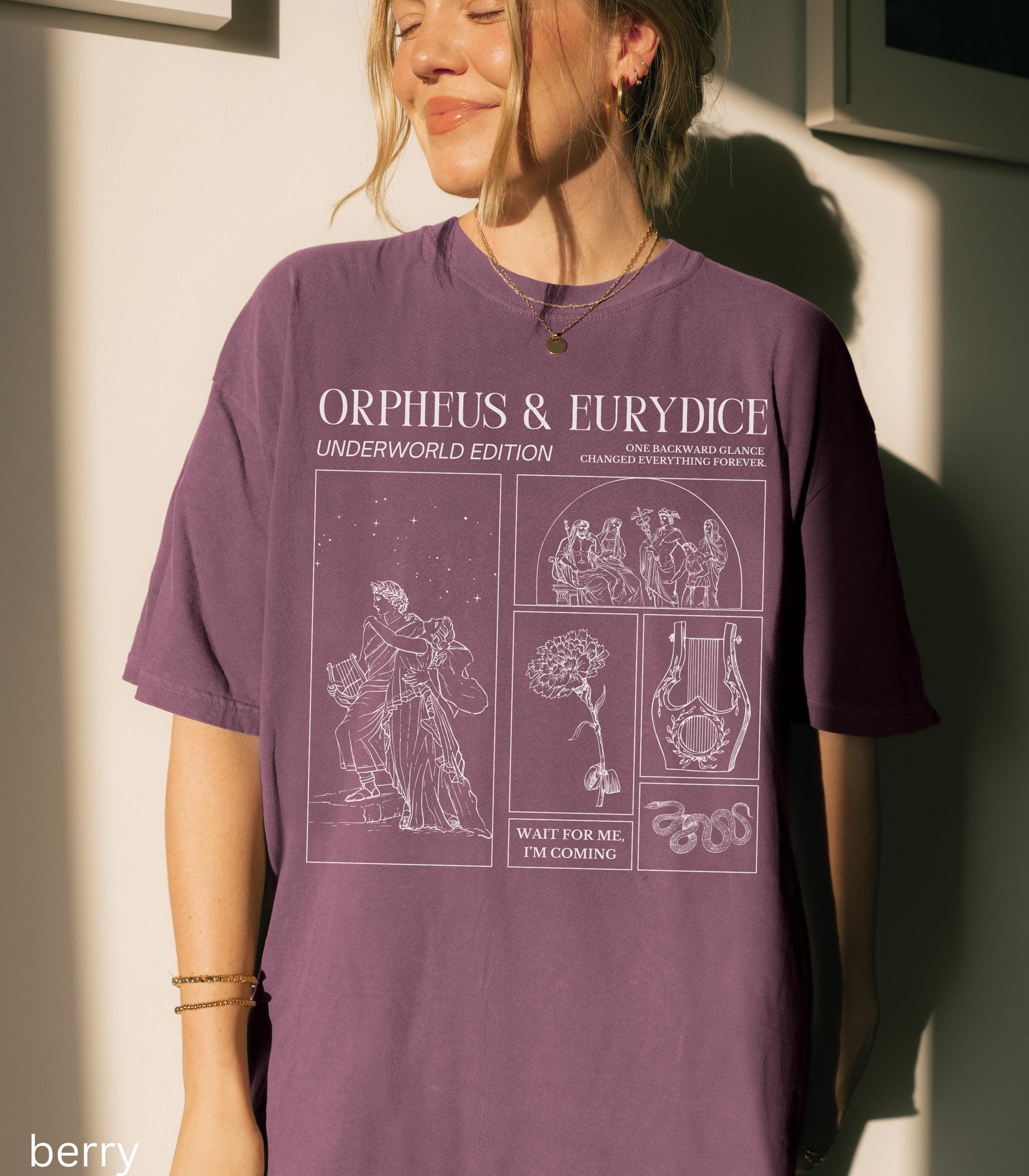 Orpheus and Eurydice Comfort Colors Greek Mythology Tee * Don't Look Back Subtle Hades Persephone Dark Academia Drama Musical Theatre Gift