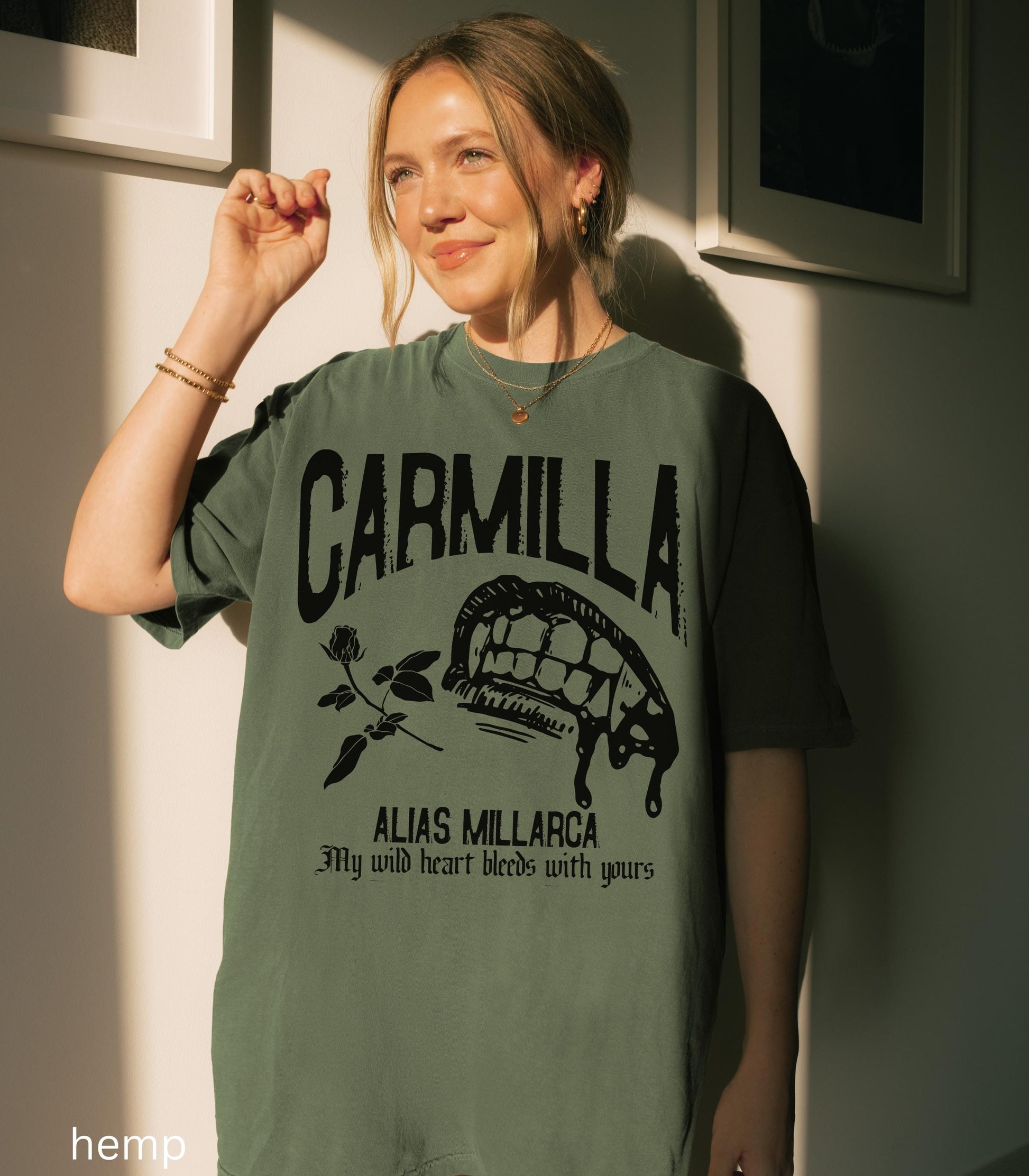 Carmilla Vampire Comfort Colors Tee Monster Lover Retro Cult Classic Horror Movie Dark Gothic Sapphic Romance Subtle Bookish Merch Valentine