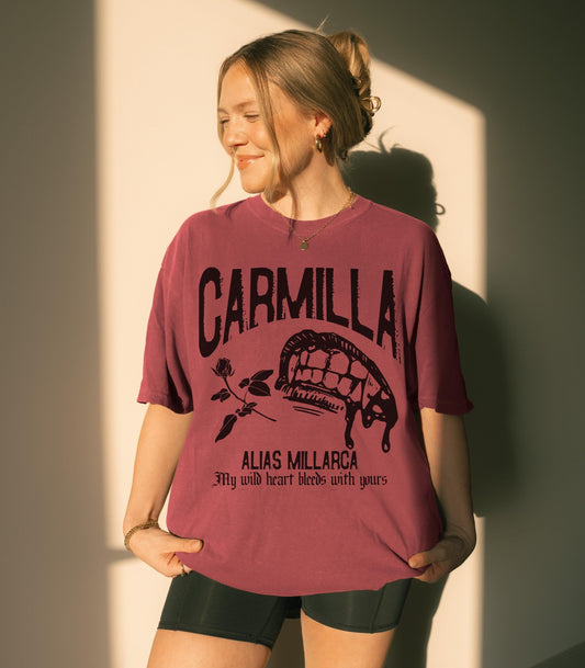 Carmilla Vampire Comfort Colors Tee Monster Lover Retro Cult Classic Horror Movie Dark Gothic Sapphic Romance Subtle Bookish Merch Valentine