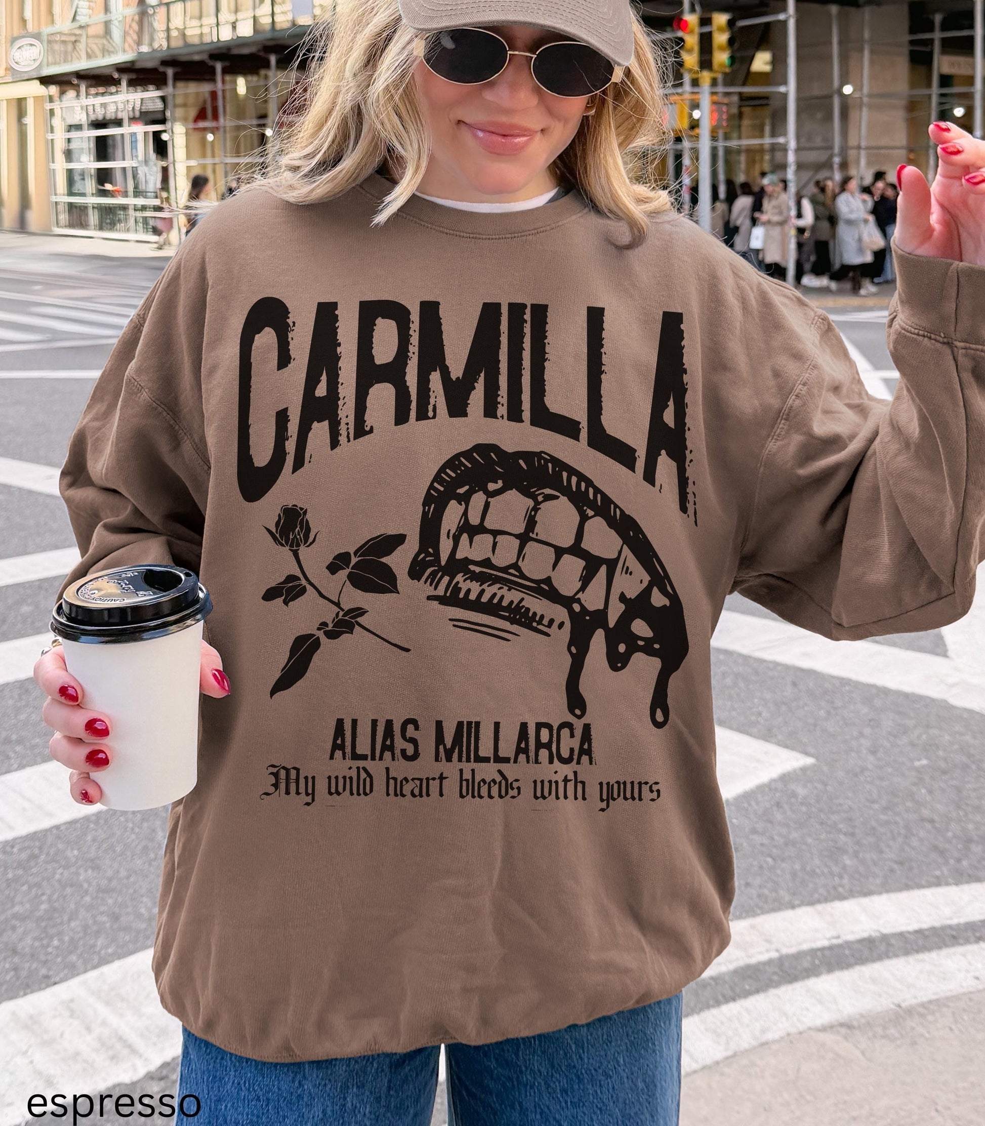 Carmilla vampire Comfort Colors Sweatshirt Monster Lover Classic Horror Movie Dark Gothic Sapphic Romance Subtle Bookish Merch Valentine