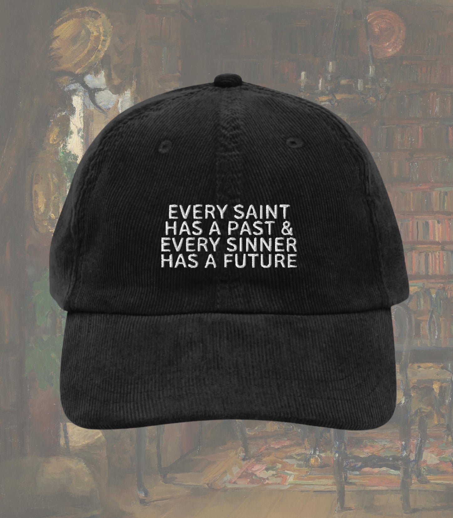 Oscar Wilde Saint and Sinner Quote Corduroy Hat * Dark Academia Subtle Bookish Classic Literature Teacher Librarian Gift Dorian Gray Merch