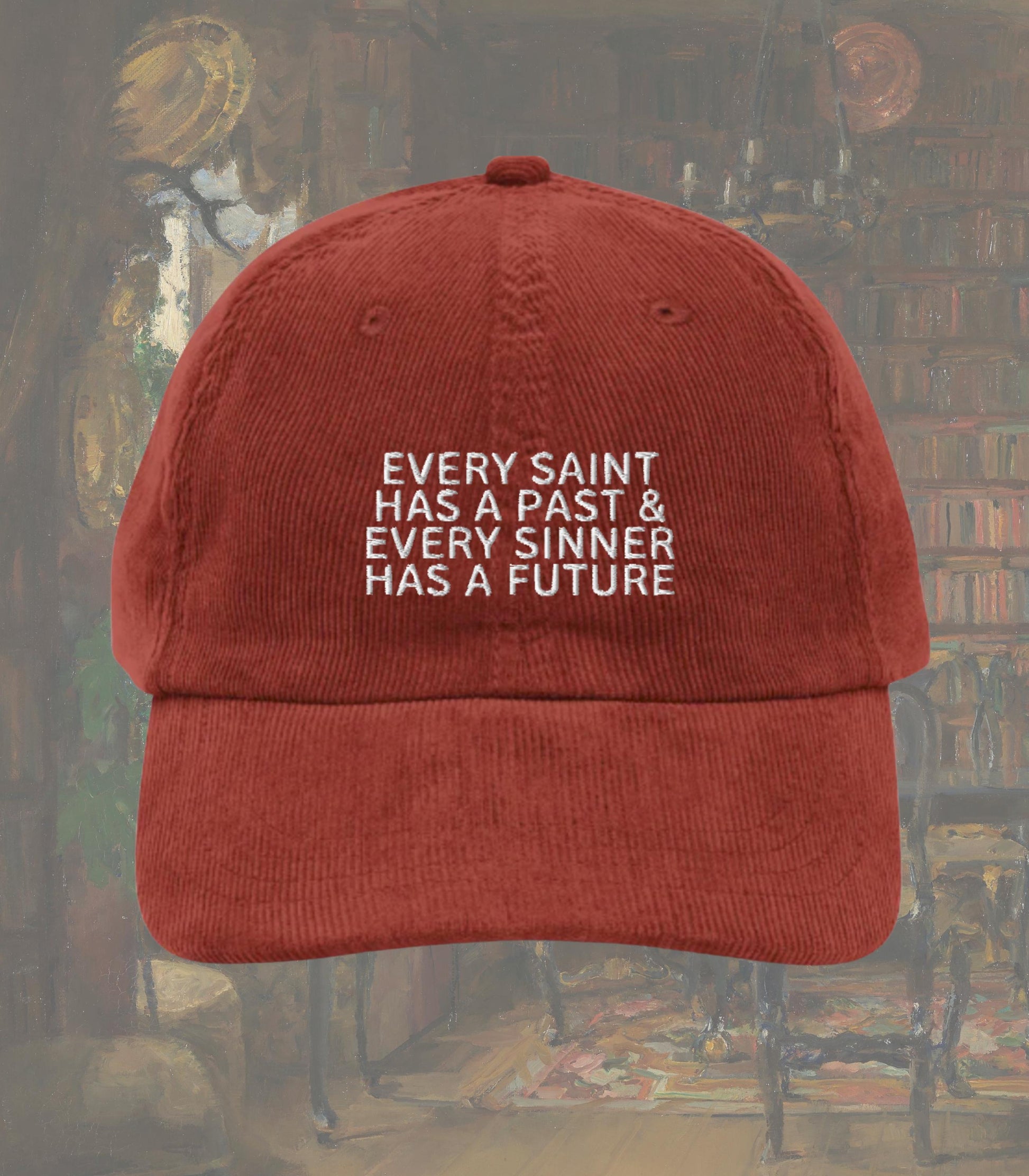 Oscar Wilde Saint and Sinner Quote Corduroy Hat * Dark Academia Subtle Bookish Classic Literature Teacher Librarian Gift Dorian Gray Merch