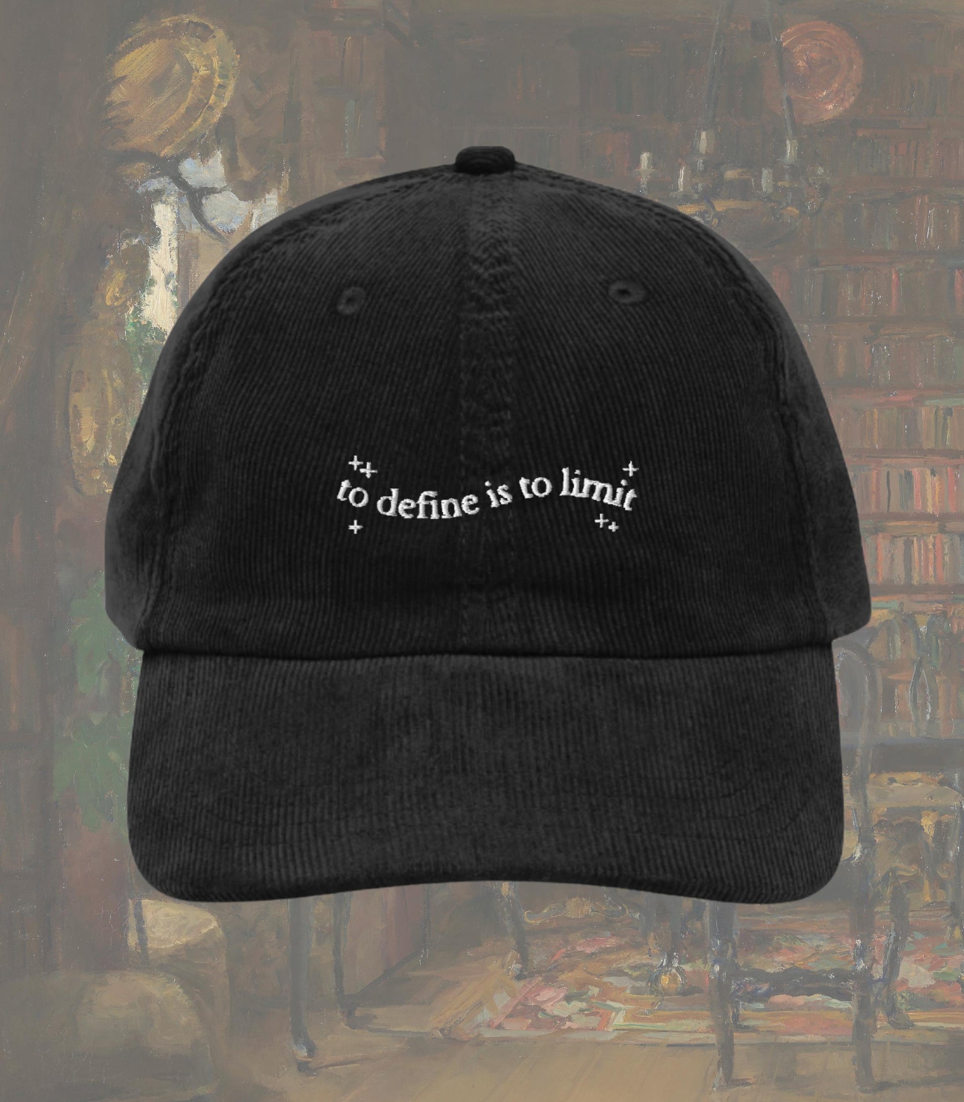 Oscar Wilde To Define is to Limit Quote Corduroy Hat * Dark Academia Subtle Bookish Classic Literature Teacher Gift Reader Book Club Merch