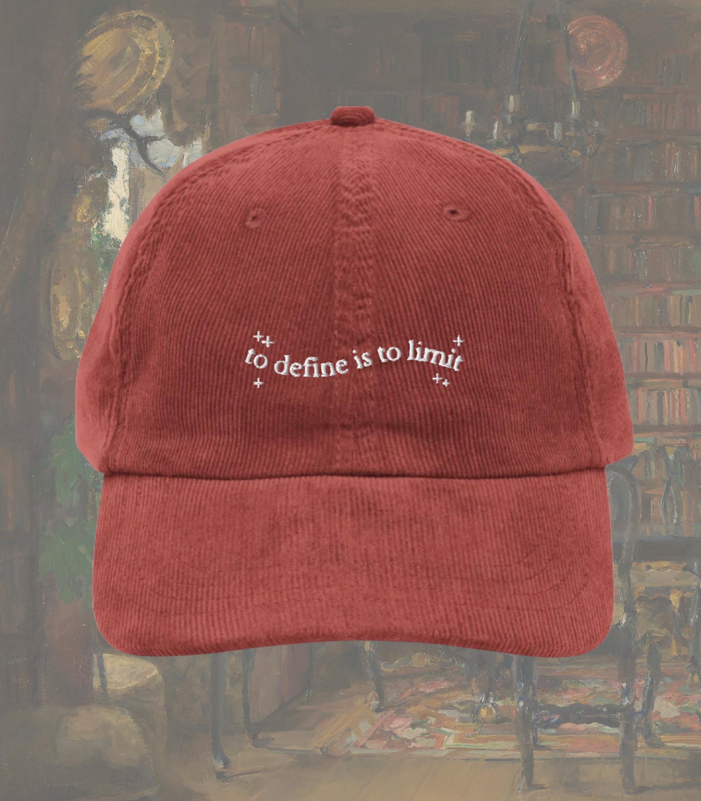 Oscar Wilde To Define is to Limit Quote Corduroy Hat * Dark Academia Subtle Bookish Classic Literature Teacher Gift Reader Book Club Merch
