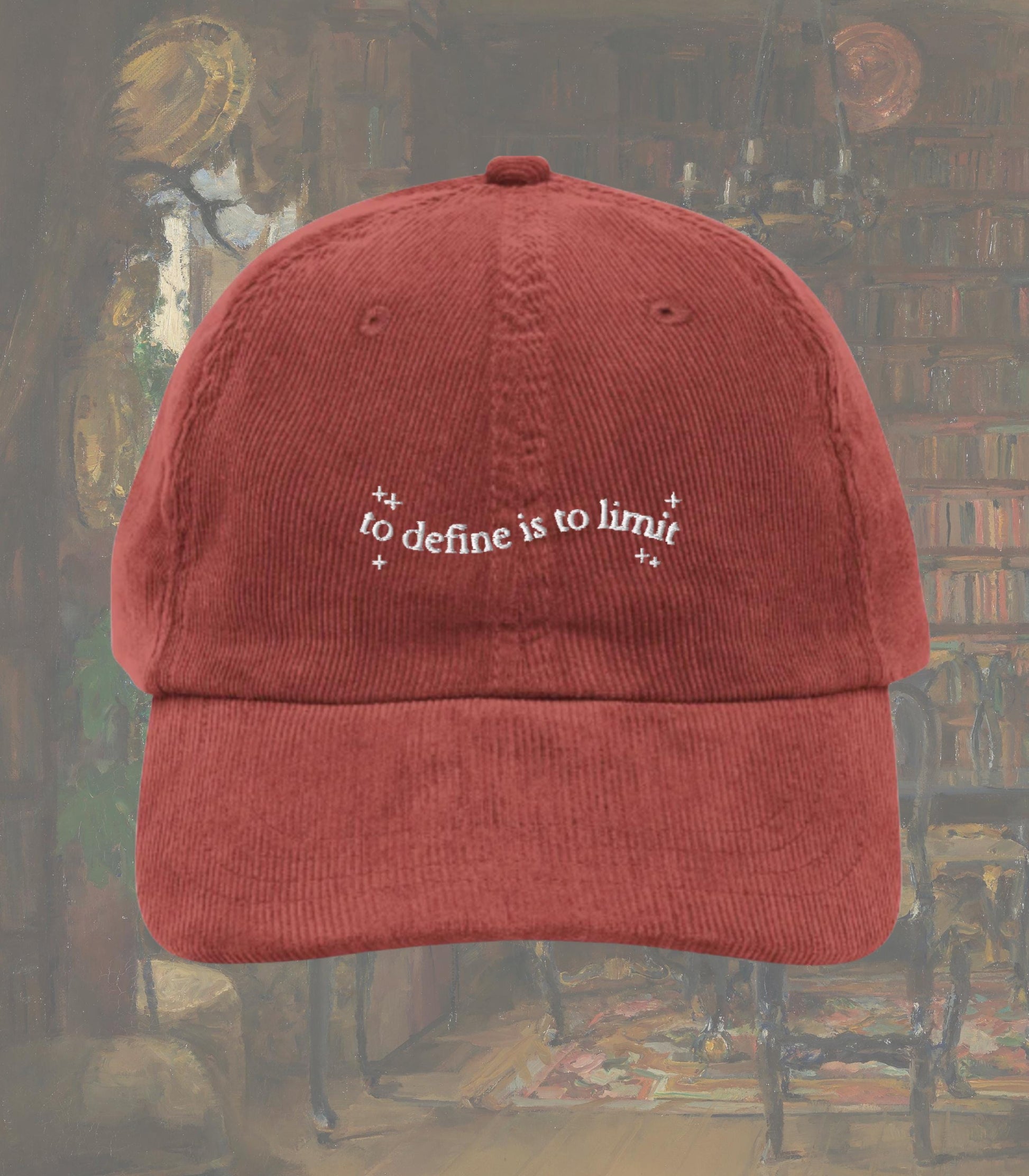 Oscar Wilde To Define is to Limit Quote Corduroy Hat * Dark Academia Subtle Bookish Classic Literature Teacher Gift Reader Book Club Merch