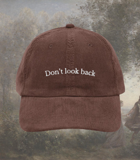 Orpheus and Eurydice Greek Mythology Corduroy Embroidered Hat * Don't Look Back Hades Persephone Fates Support Theater Bookish Merch