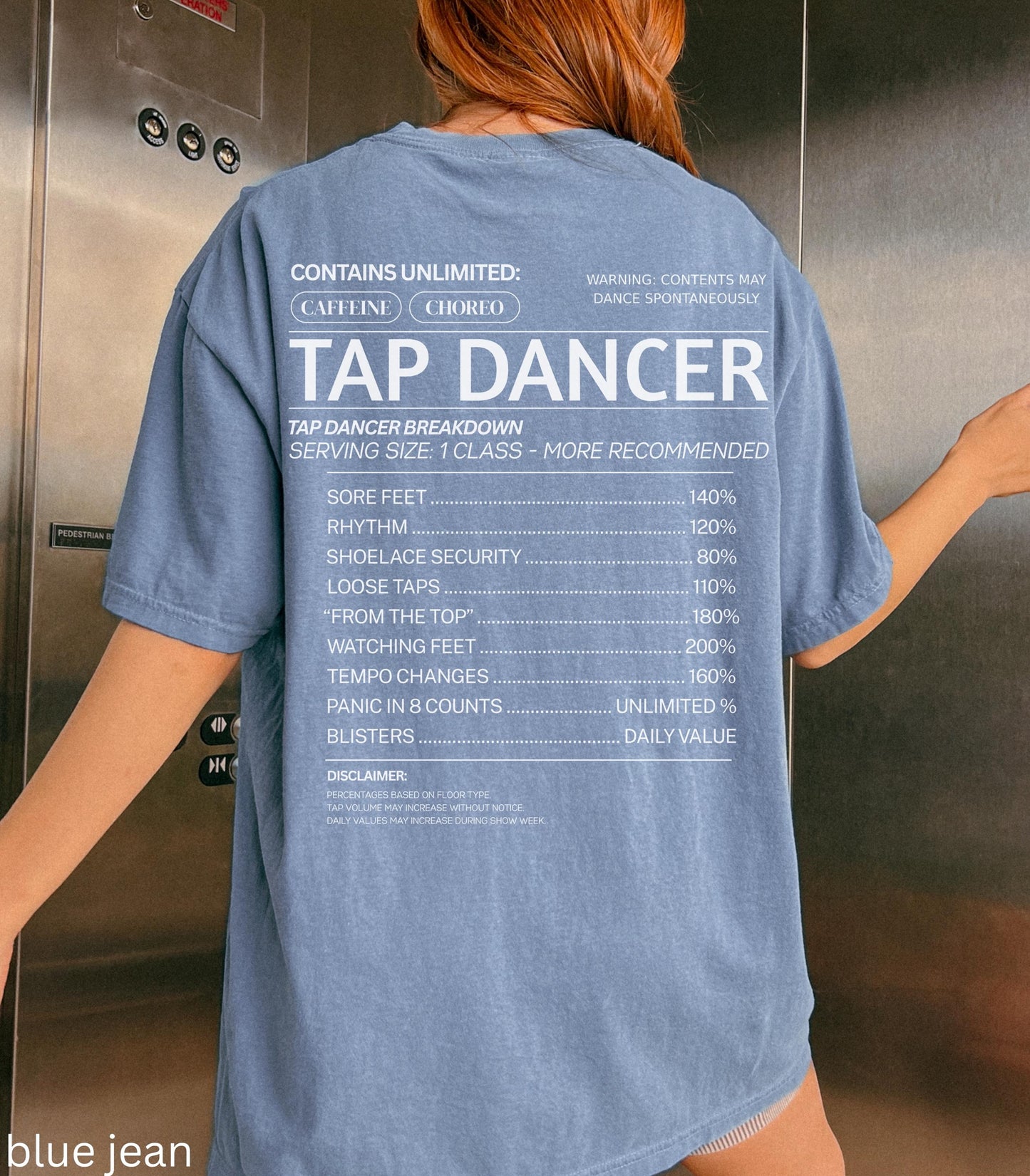Tap Funny Nutritional Facts Comfort Colors tee * Dance Teacher Dancer Tapper Tshirt Recital Comp Gift Swing Broadway Musical Theater Recital