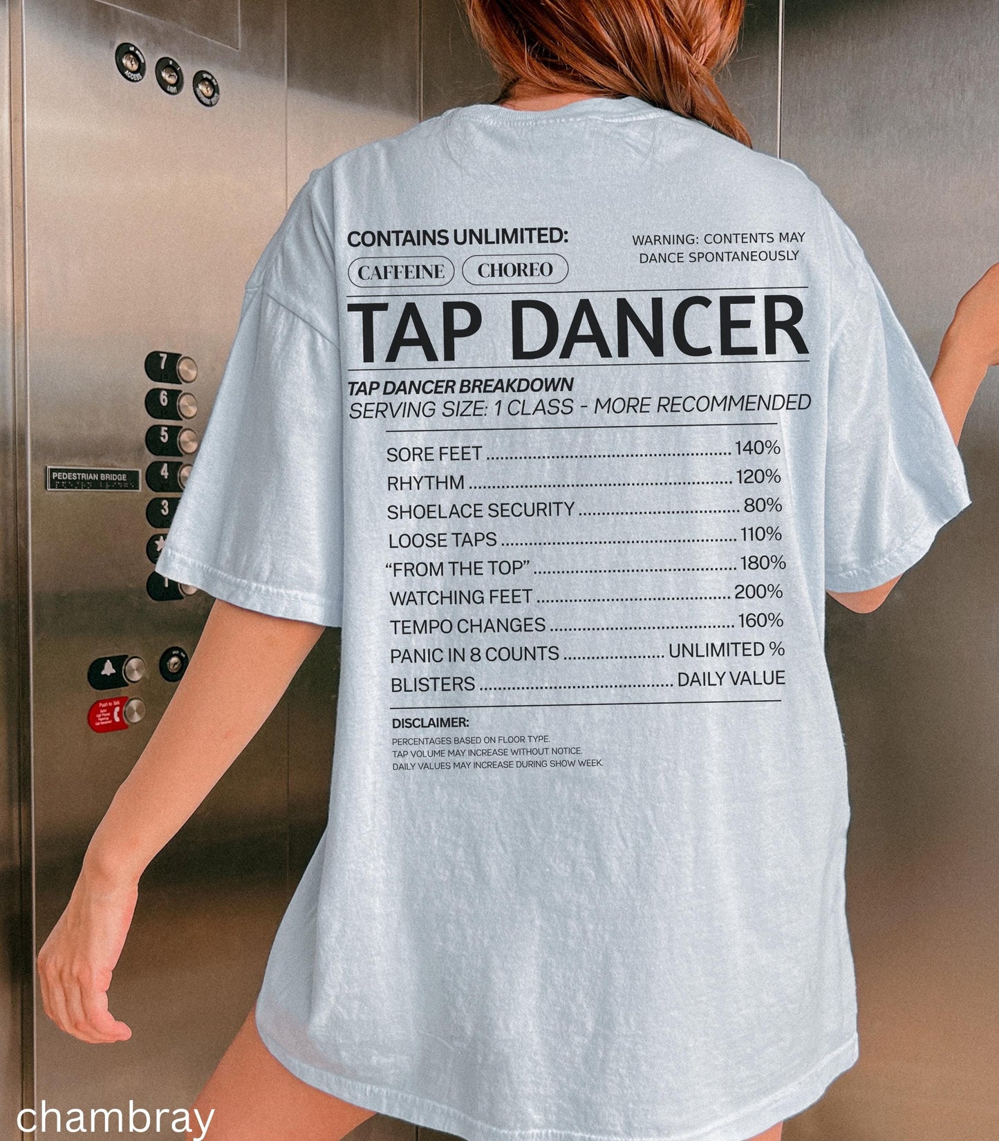 Tap Funny Nutritional Facts Comfort Colors tee * Dance Teacher Dancer Tapper Tshirt Recital Comp Gift Swing Broadway Musical Theater Recital