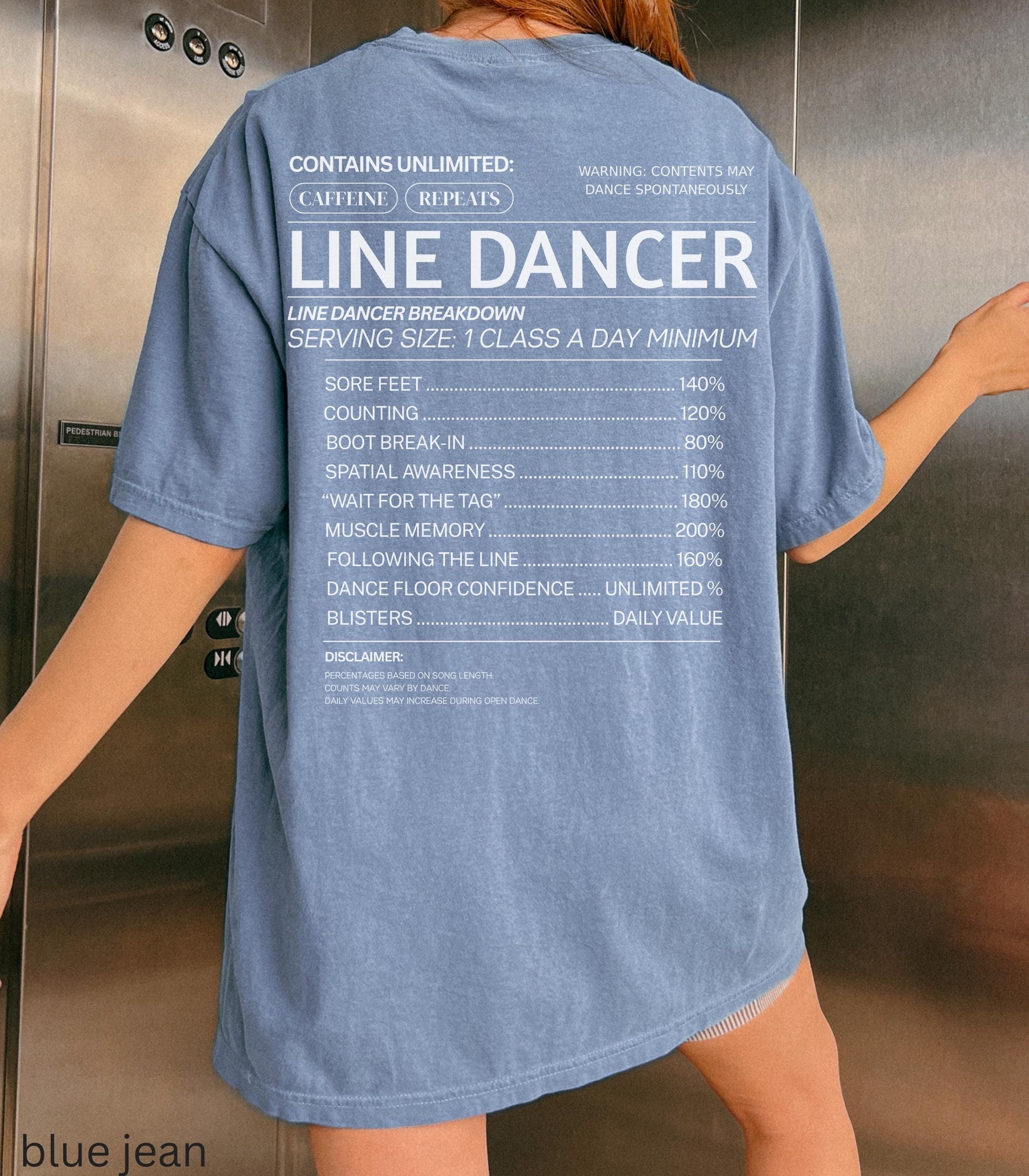 Line Dancer Nutritional Facts Funny Unisex Comfort Colors Tee * Honky Tonk Boot Scooting Cowgirl Country Western Dance Teacher Gift Idea