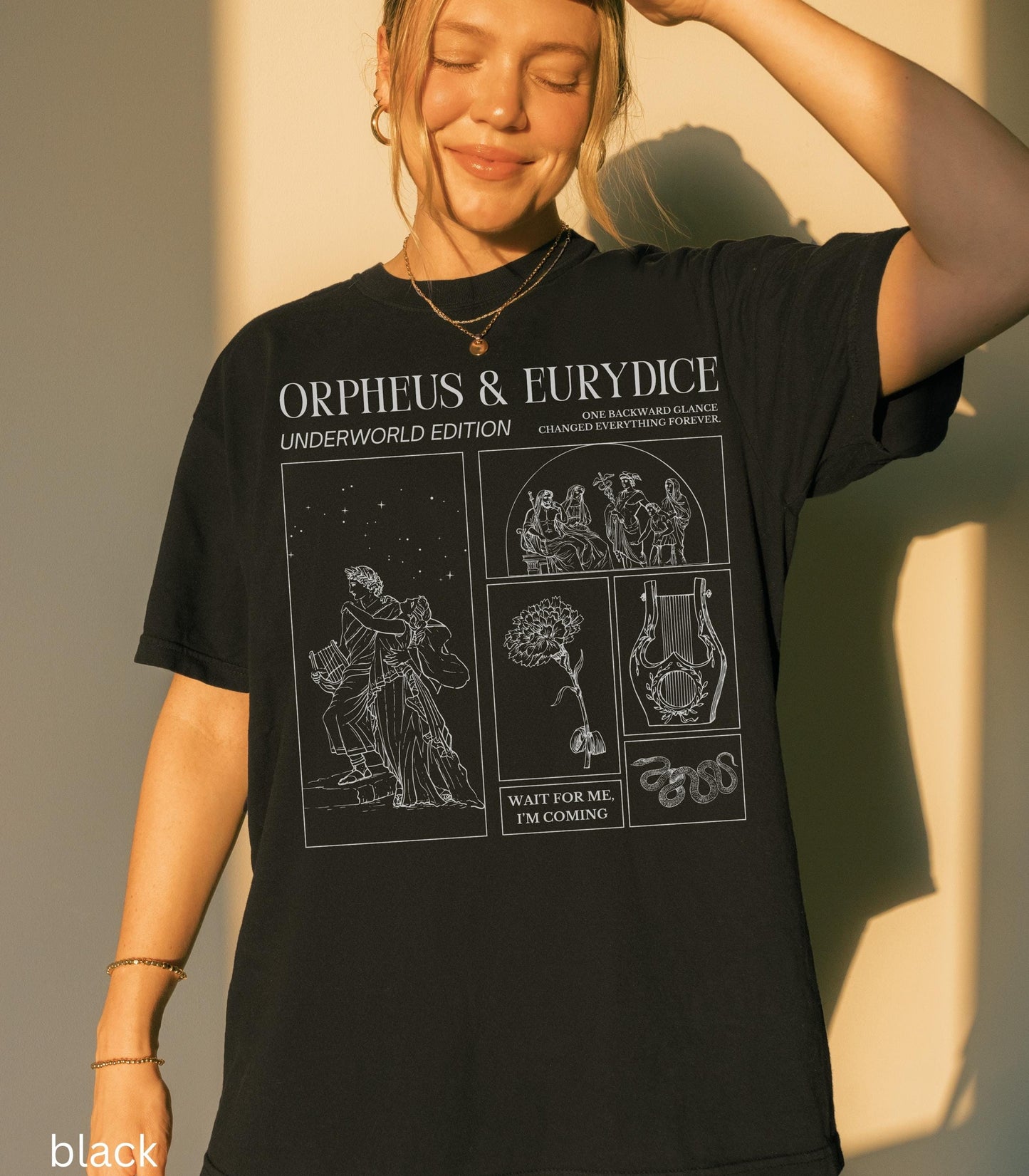 Orpheus and Eurydice Comfort Colors Greek Mythology Tee * Don't Look Back Subtle Hades Persephone Dark Academia Drama Musical Theatre Gift