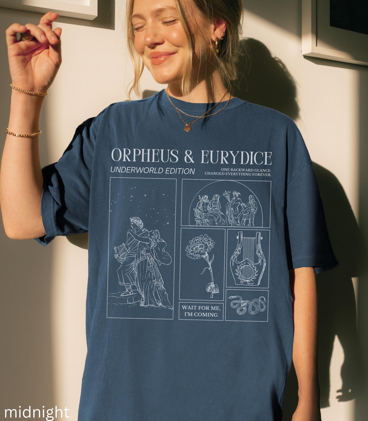 Orpheus and Eurydice Comfort Colors Greek Mythology Tee * Don't Look Back Subtle Hades Persephone Dark Academia Drama Musical Theatre Gift