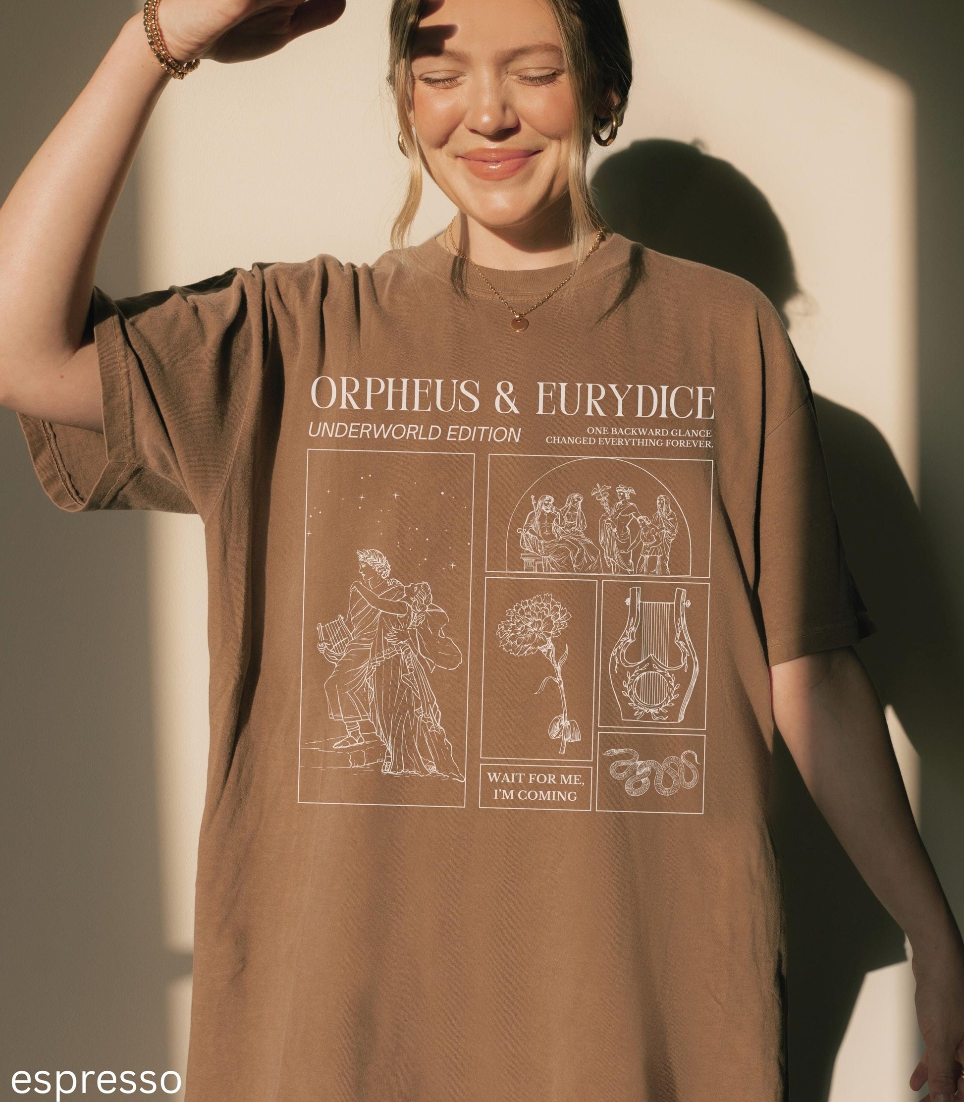 Orpheus and Eurydice Comfort Colors Greek Mythology Tee * Don't Look Back Subtle Hades Persephone Dark Academia Drama Musical Theatre Gift