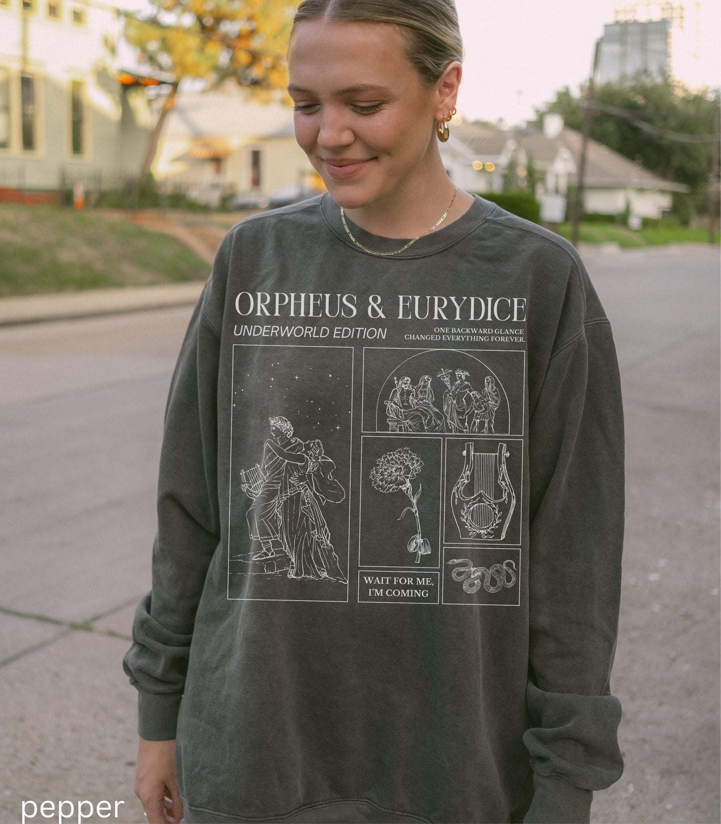Orpheus and Eurydice Comfort Colors Sweatshirt Greek Mythology * Don't Look Back Hades Persephone Dark Academia Drama Musical Theatre Gift
