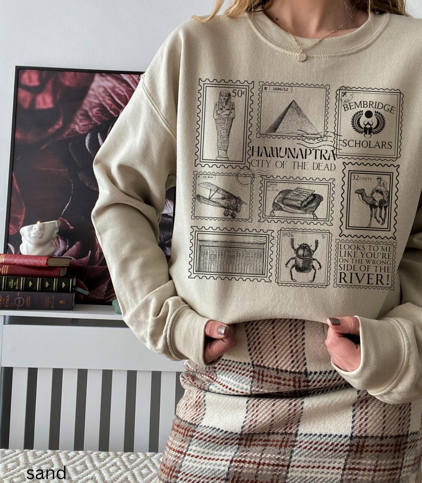Mummy Hamunaptra Stamp Collection Sweatshirt