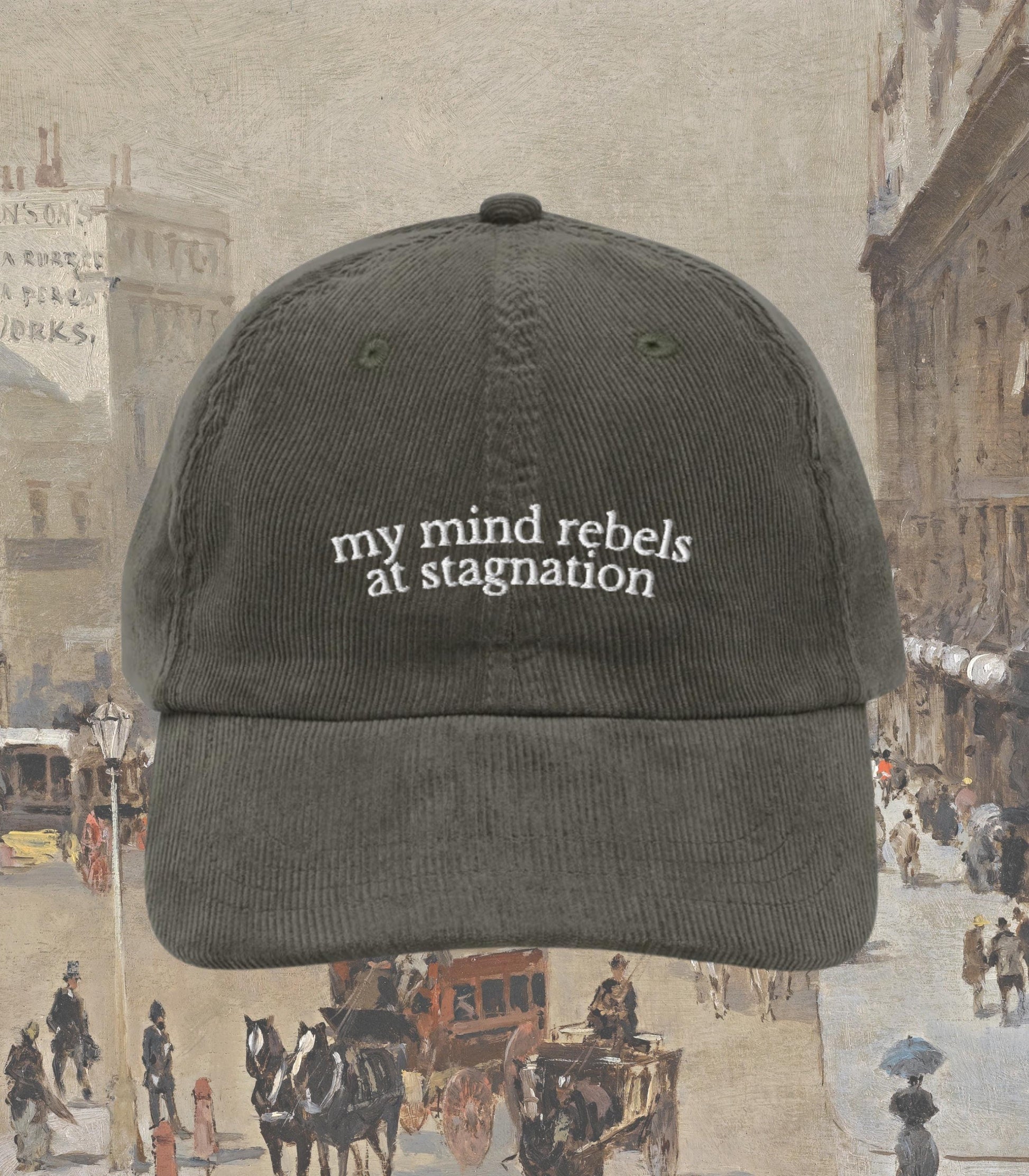 Sherlock Holmes Mind Rebels Quote Embroidered Corduroy Hat Merch Dark Academia Teacher Gift Detective Mystery Reader 221b Elementary Watson