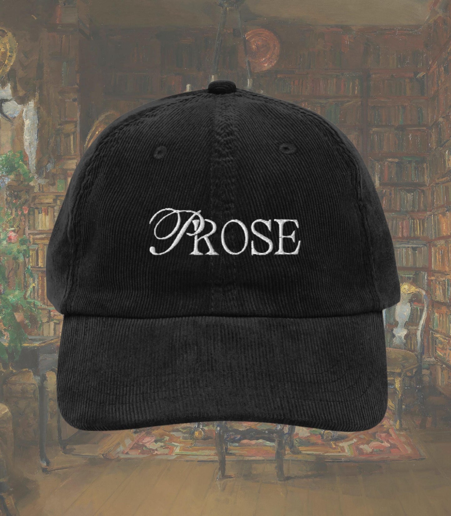 Prose Bookish Embroidered Corduroy Hat * Gothic Poetry Book Lover Emily Dickinson English Major Teacher Librarian Writer Reader Gift Idea