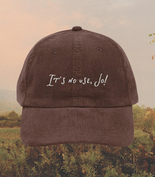 Little Women It's No Use Jo Corduroy Coquette Embroidered Hat * Cottagecore March Sisters Orchard House Book Fandom Merch Bookish Gift