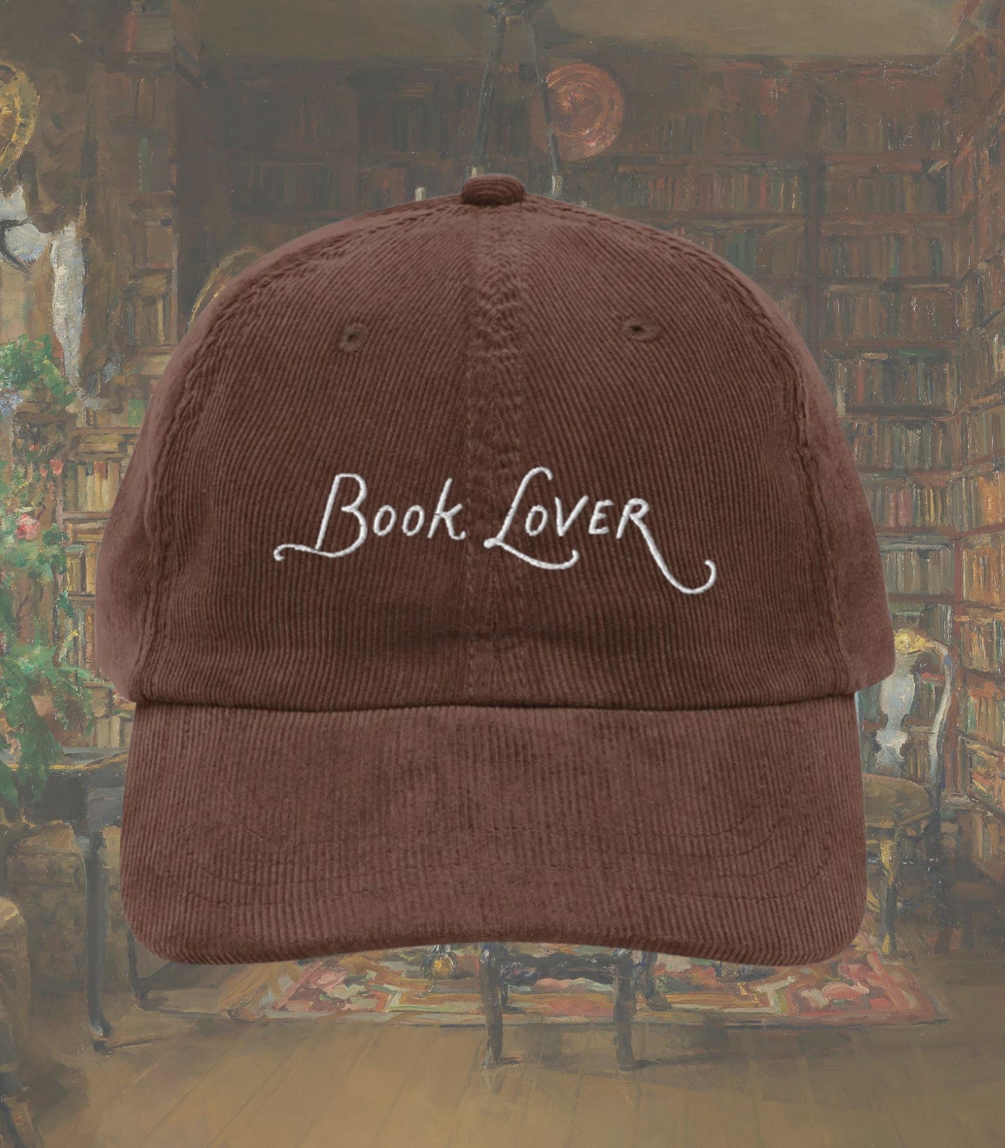 Book Lover Embroidered Corduroy Hat * Buy me books Main Character Bookish Bookworm Bibliophile Cute Merch Gift for Readers Subtle Fandom