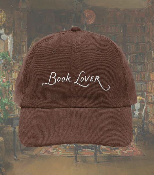 Book Lover Embroidered Corduroy Hat * Buy me books Main Character Bookish Bookworm Bibliophile Cute Merch Gift for Readers Subtle Fandom