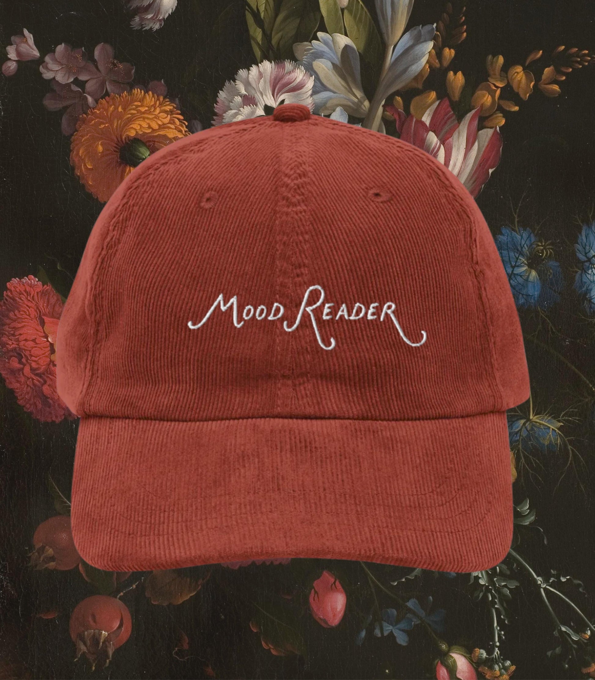Mood Reader Embroidered Corduroy Hat * Book Lover Main Character Bookish Bookworm Bibliophile Cute Merch Gift for Readers Subtle Fandom