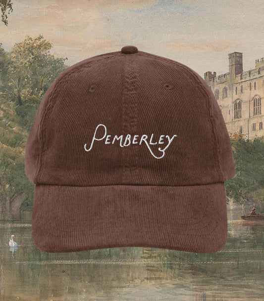 Pride & Prejudice Pemberley Vintage Embroidered Corduroy Hat Most Ardently Darcy Fond of Walking Book Lover Bookish Gift Jane Austen Merch
