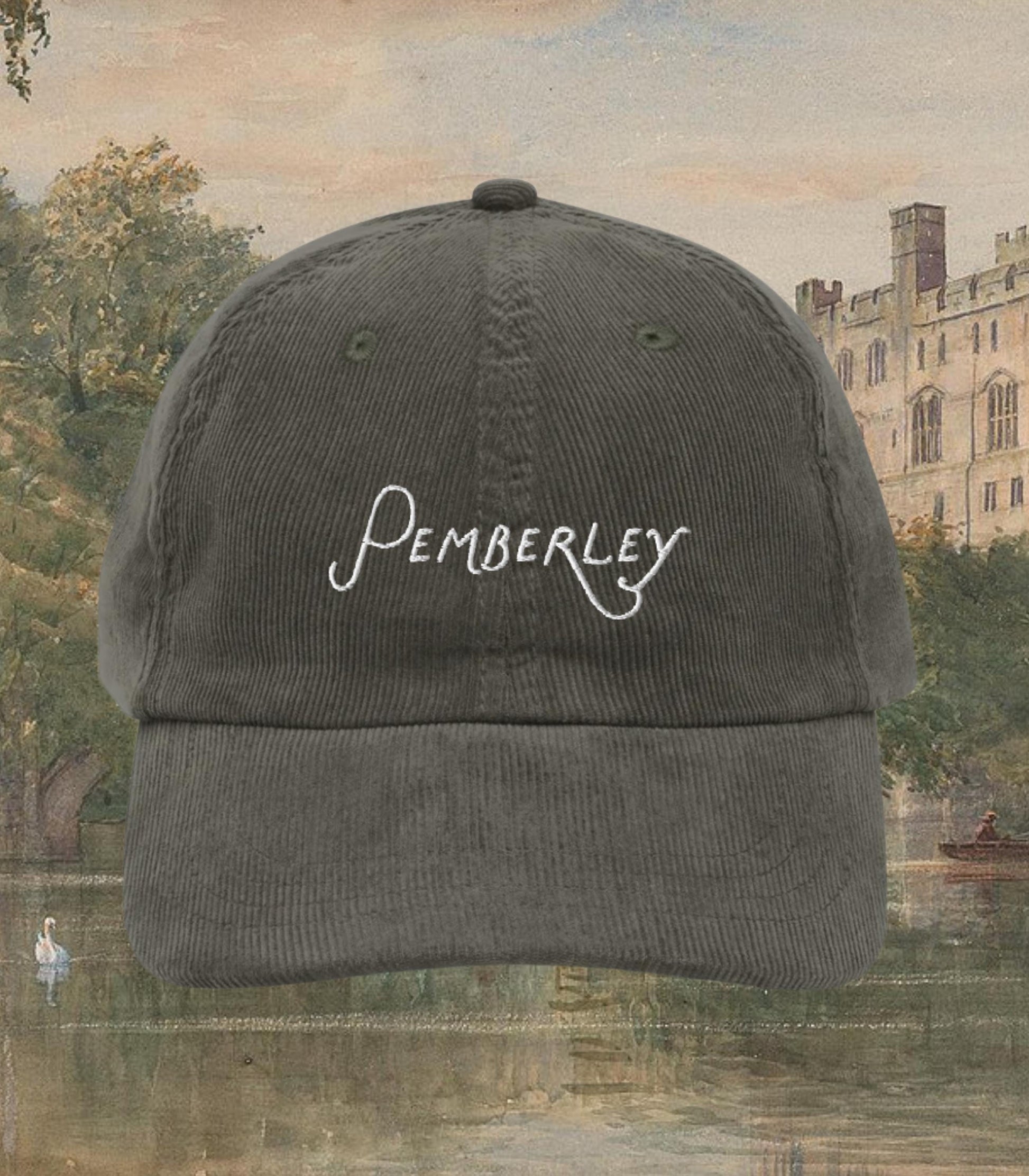 Pride & Prejudice Pemberley Vintage Embroidered Corduroy Hat Most Ardently Darcy Fond of Walking Book Lover Bookish Gift Jane Austen Merch