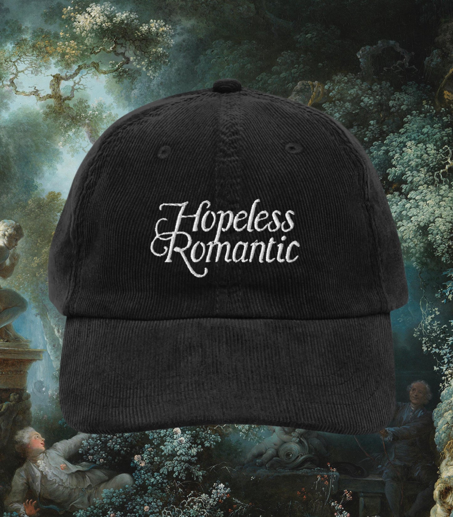Hopeless Romantic Embroidered Corduroy Hat * Bookish Bride Bachelorette Book Club Favor Enemies to Lovers Tropes Main Character Regency
