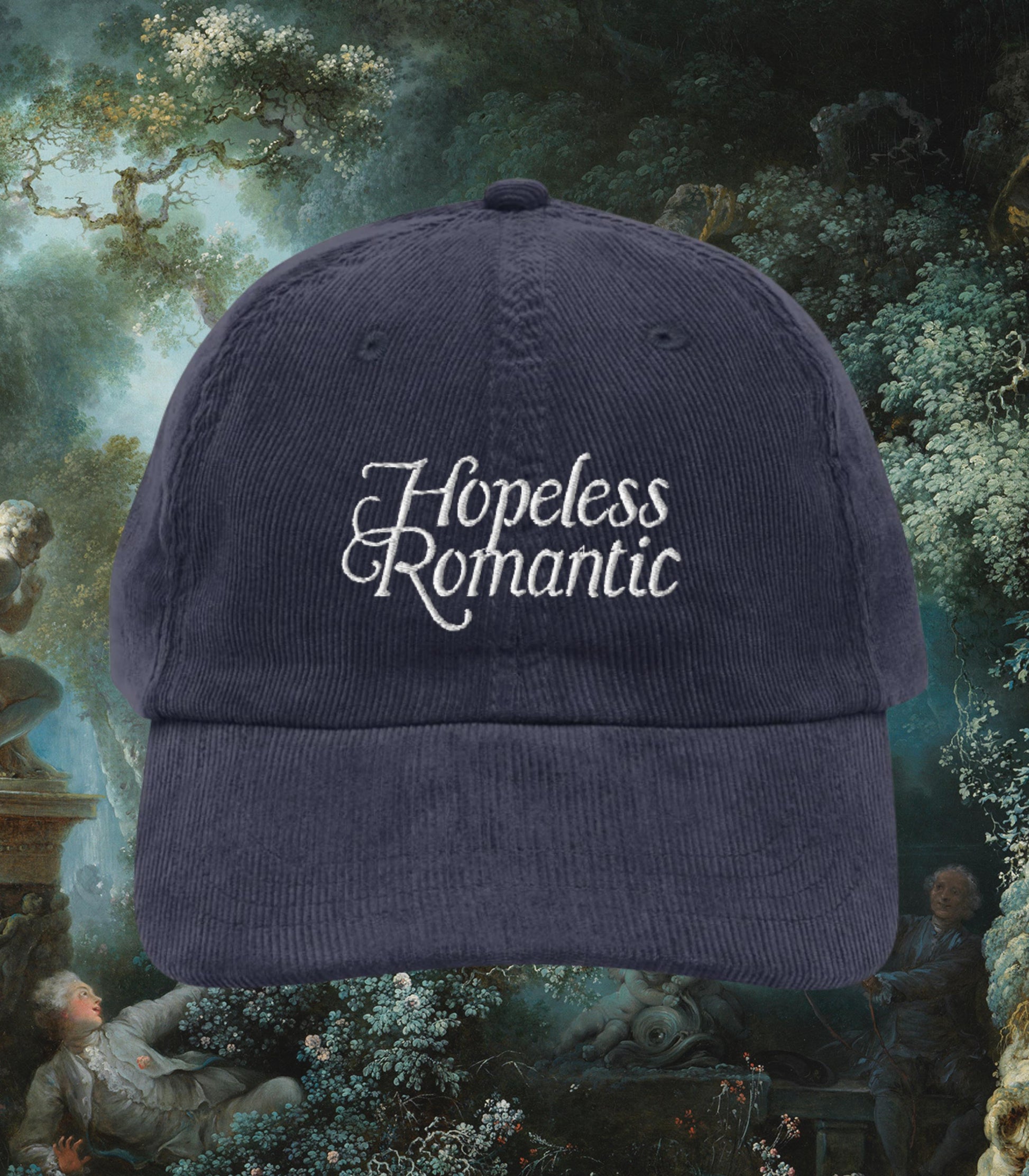 Hopeless Romantic Embroidered Corduroy Hat * Bookish Bride Bachelorette Book Club Favor Enemies to Lovers Tropes Main Character Regency