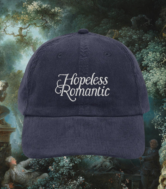 Hopeless Romantic Embroidered Corduroy Hat * Bookish Bride Bachelorette Book Club Favor Enemies to Lovers Tropes Main Character Regency