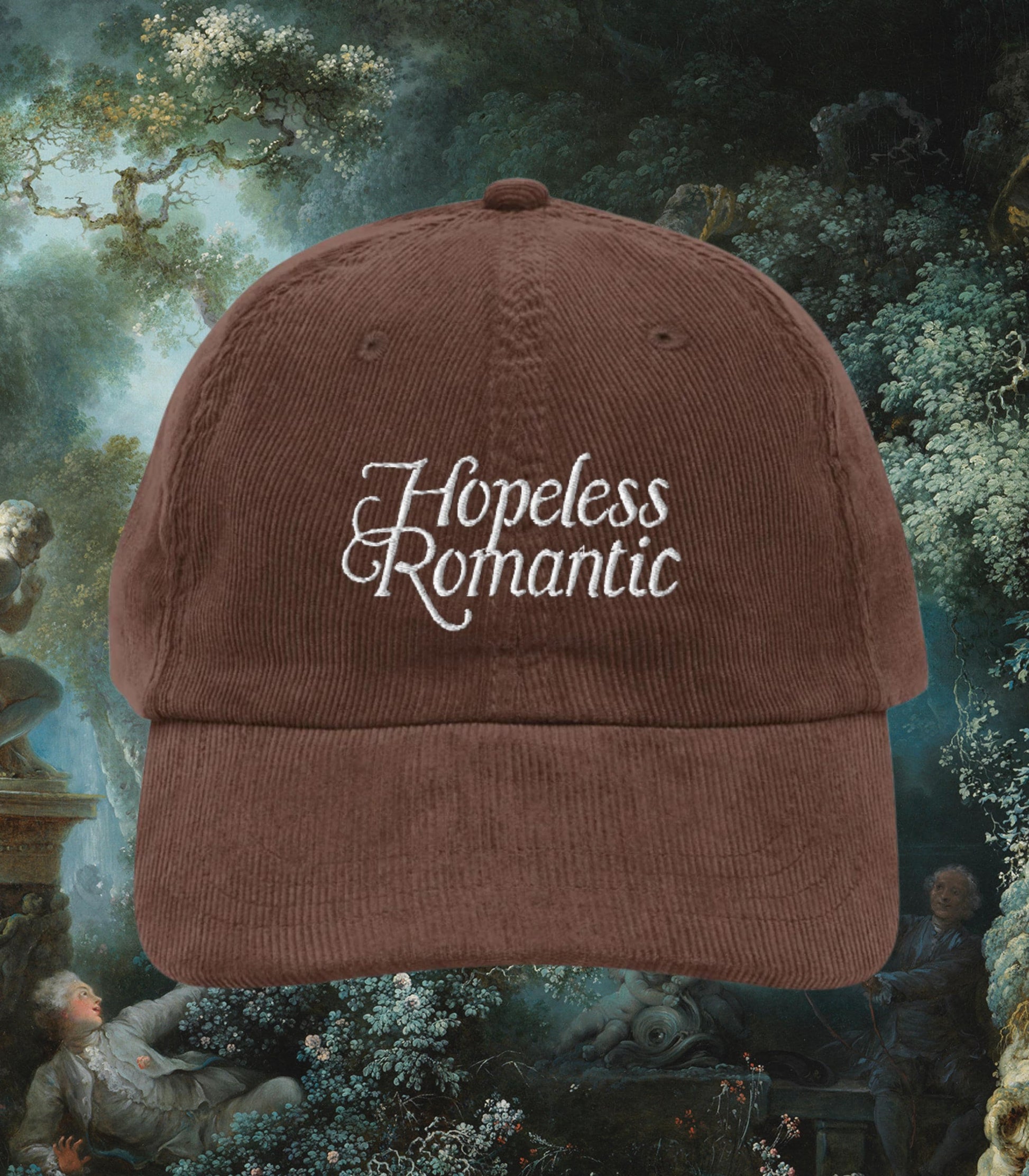 Hopeless Romantic Embroidered Corduroy Hat * Bookish Bride Bachelorette Book Club Favor Enemies to Lovers Tropes Main Character Regency