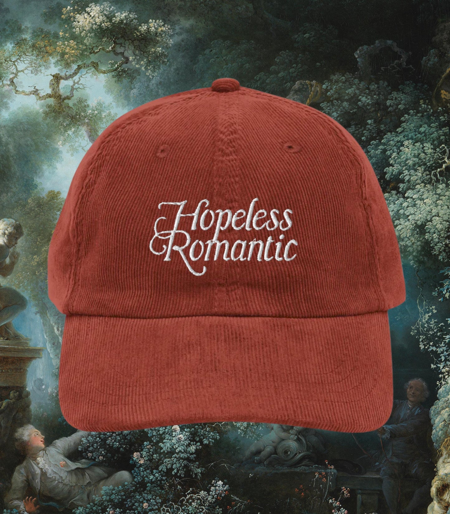 Hopeless Romantic Embroidered Corduroy Hat * Bookish Bride Bachelorette Book Club Favor Enemies to Lovers Tropes Main Character Regency