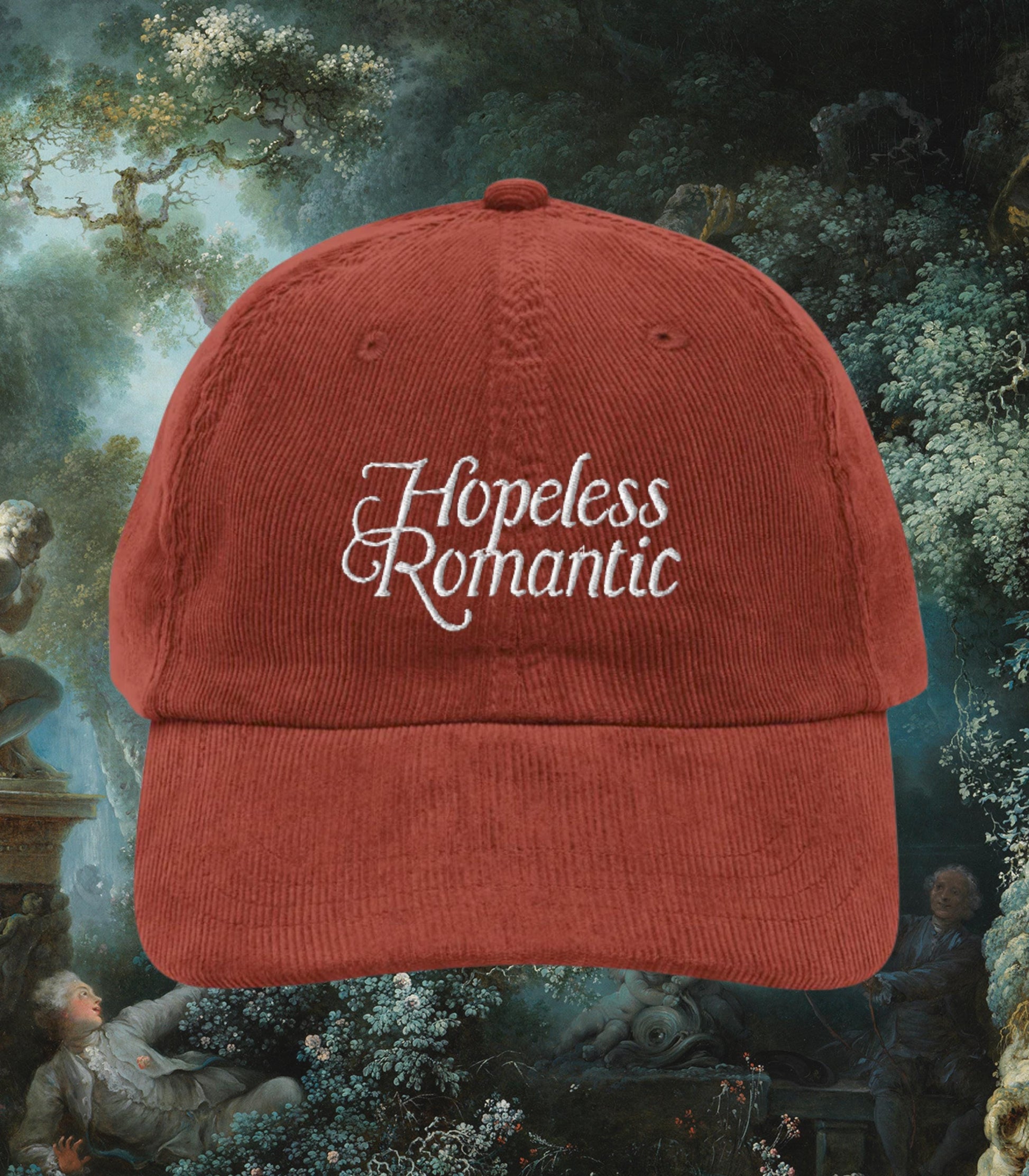 Hopeless Romantic Embroidered Corduroy Hat * Bookish Bride Bachelorette Book Club Favor Enemies to Lovers Tropes Main Character Regency