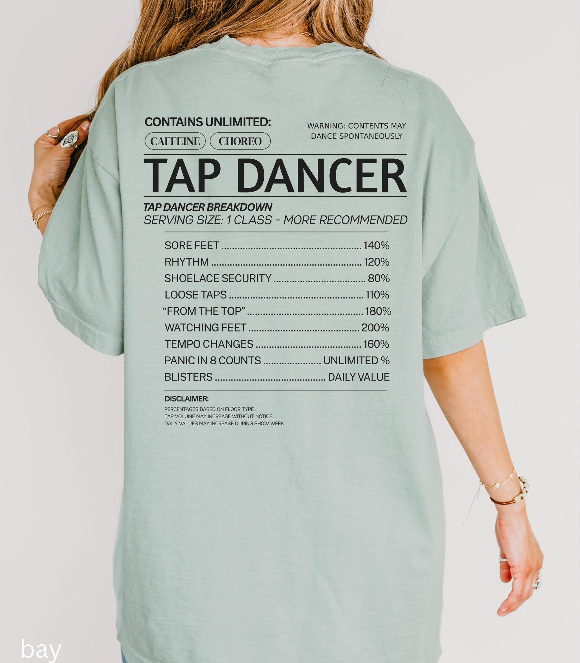 Tap Funny Nutritional Facts Comfort Colors tee * Dance Teacher Dancer Tapper Tshirt Recital Comp Gift Swing Broadway Musical Theater Recital