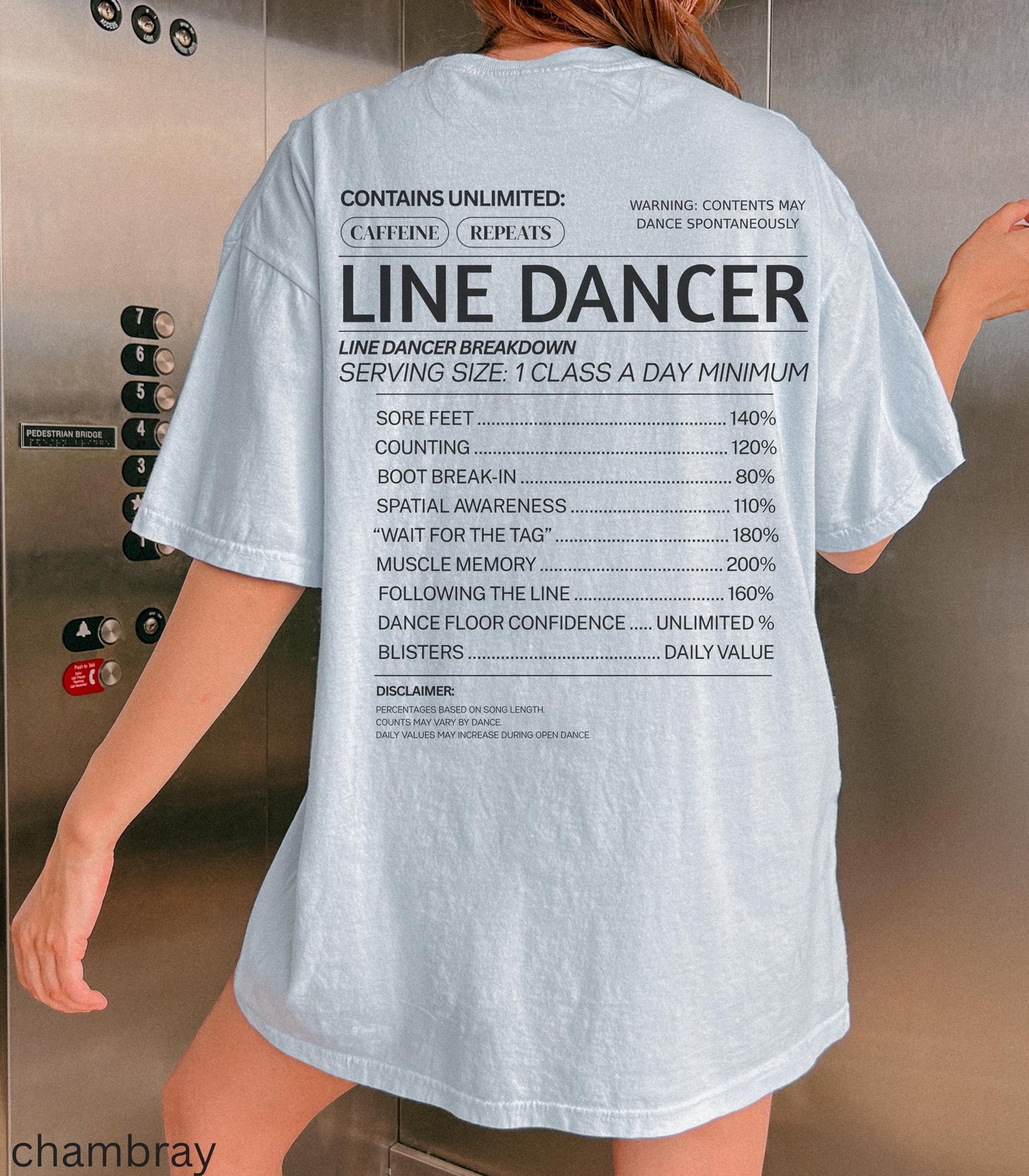 Line Dancer Nutritional Facts Funny Unisex Comfort Colors Tee * Honky Tonk Boot Scooting Cowgirl Country Western Dance Teacher Gift Idea
