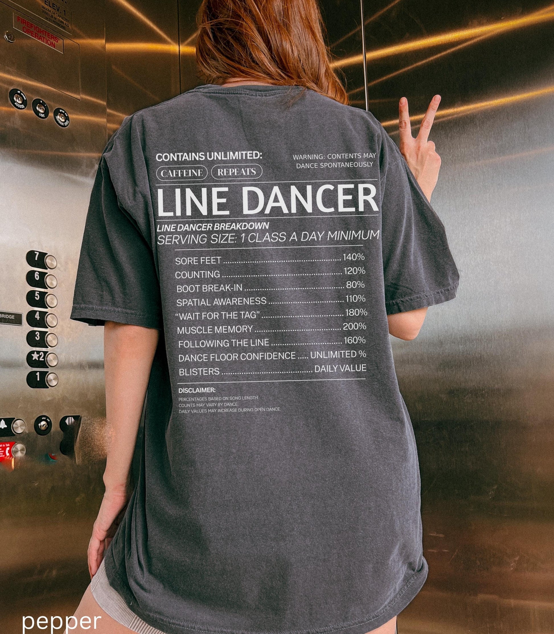 Line Dancer Nutritional Facts Funny Unisex Comfort Colors Tee * Honky Tonk Boot Scooting Cowgirl Country Western Dance Teacher Gift Idea