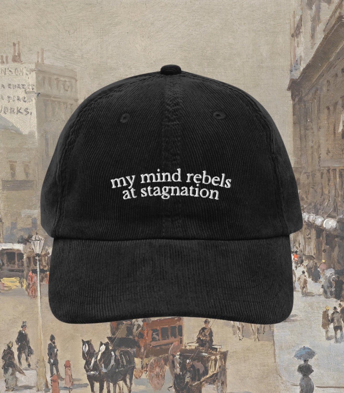 Sherlock Holmes Mind Rebels Quote Embroidered Corduroy Hat Merch Dark Academia Teacher Gift Detective Mystery Reader 221b Elementary Watson