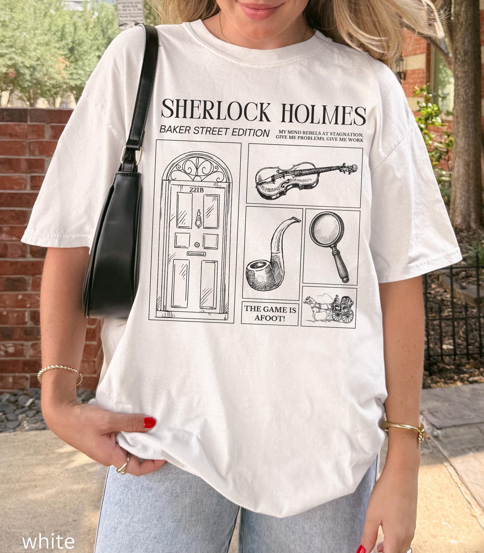 Sherlock Holmes Comfort Colors Tee * Dark Light Academia Game is Afoot Elementary Watson Detective Mystery Reader Bookish Book Club Gift