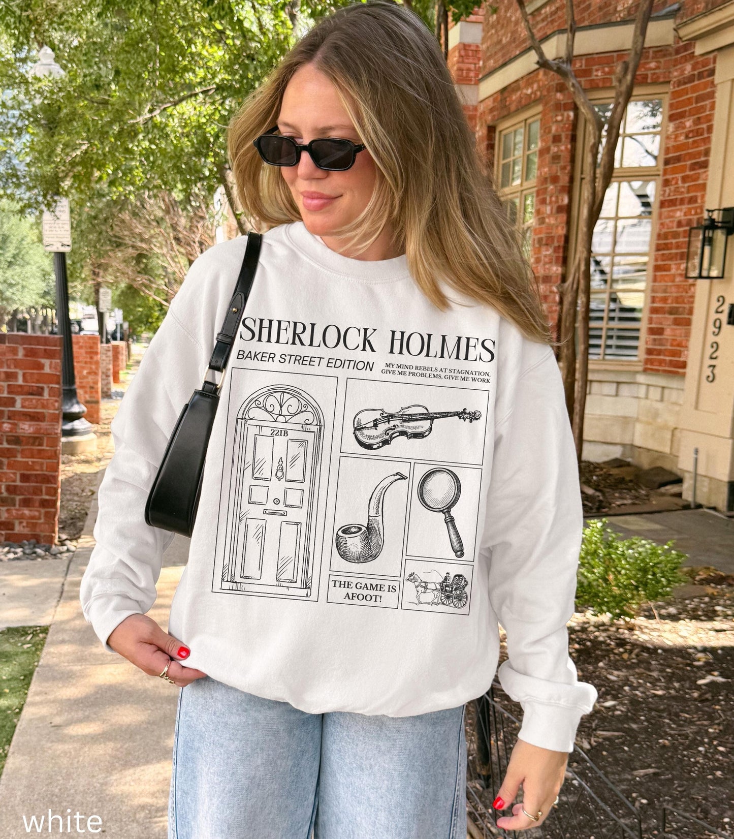 Sherlock Holmes Comfort Colors Sweatshirt * Dark Light Academia Game is Afoot Elementary Watson Detective Mystery Reader Bookish Club Gift